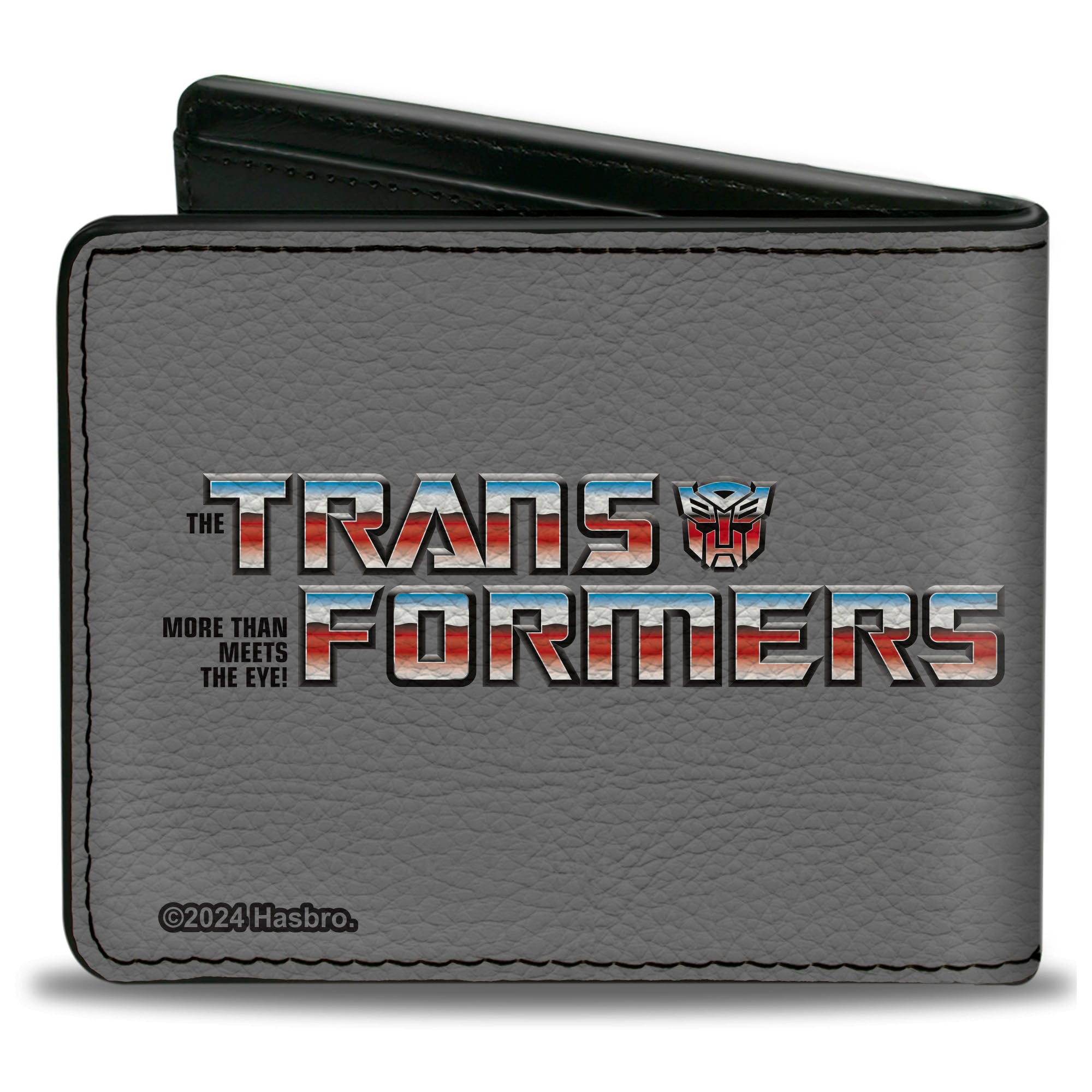 Bi-Fold Wallet - TRANSFORMERS THE BATTLE OF CYBERTRON Scene and Title Logo Gray Bi-Fold Wallets Transformers