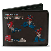 Bi-Fold Wallet - TRANSFORMERS Optimus Prime and Megatron Conversion Scenes Black Bi-Fold Wallets Transformers