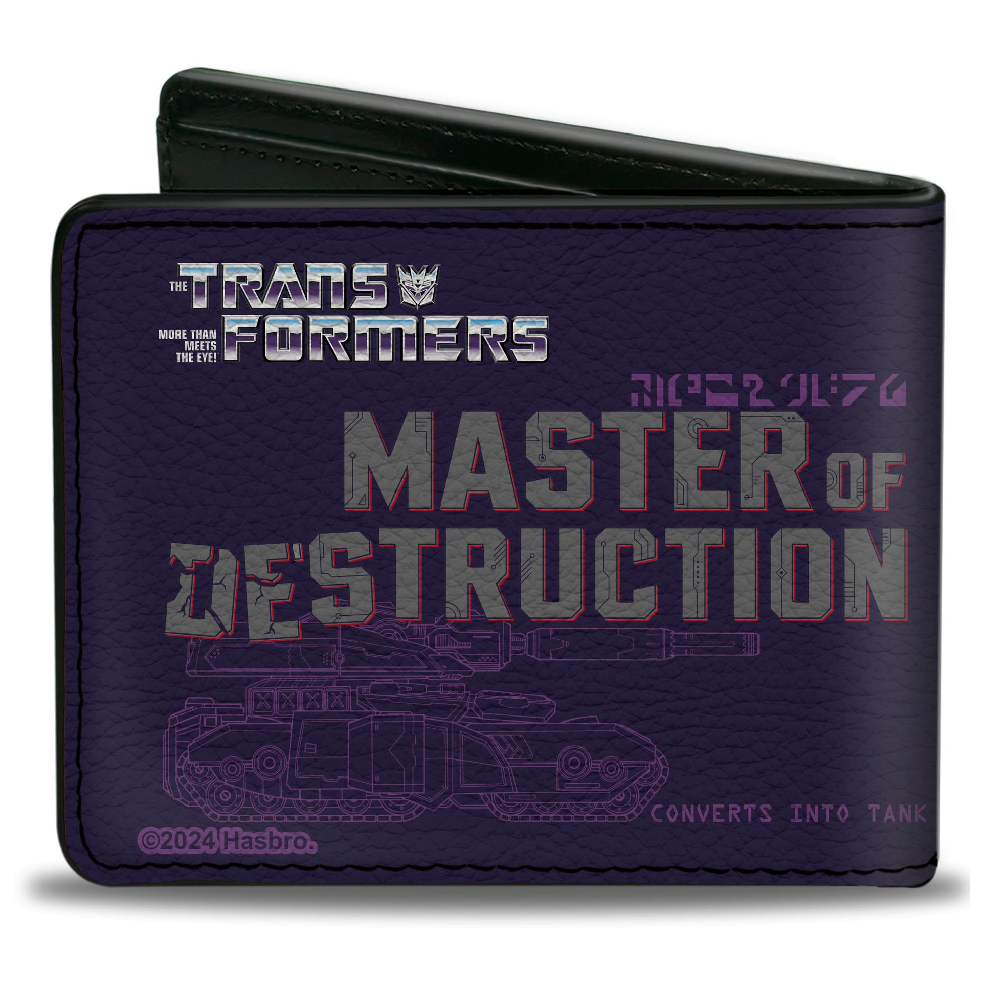 Bi-Fold Wallet - Transformers MEGATRON DECEPTICON MASTER OF DESTRUCTION and Tank Purples Bi-Fold Wallets Transformers