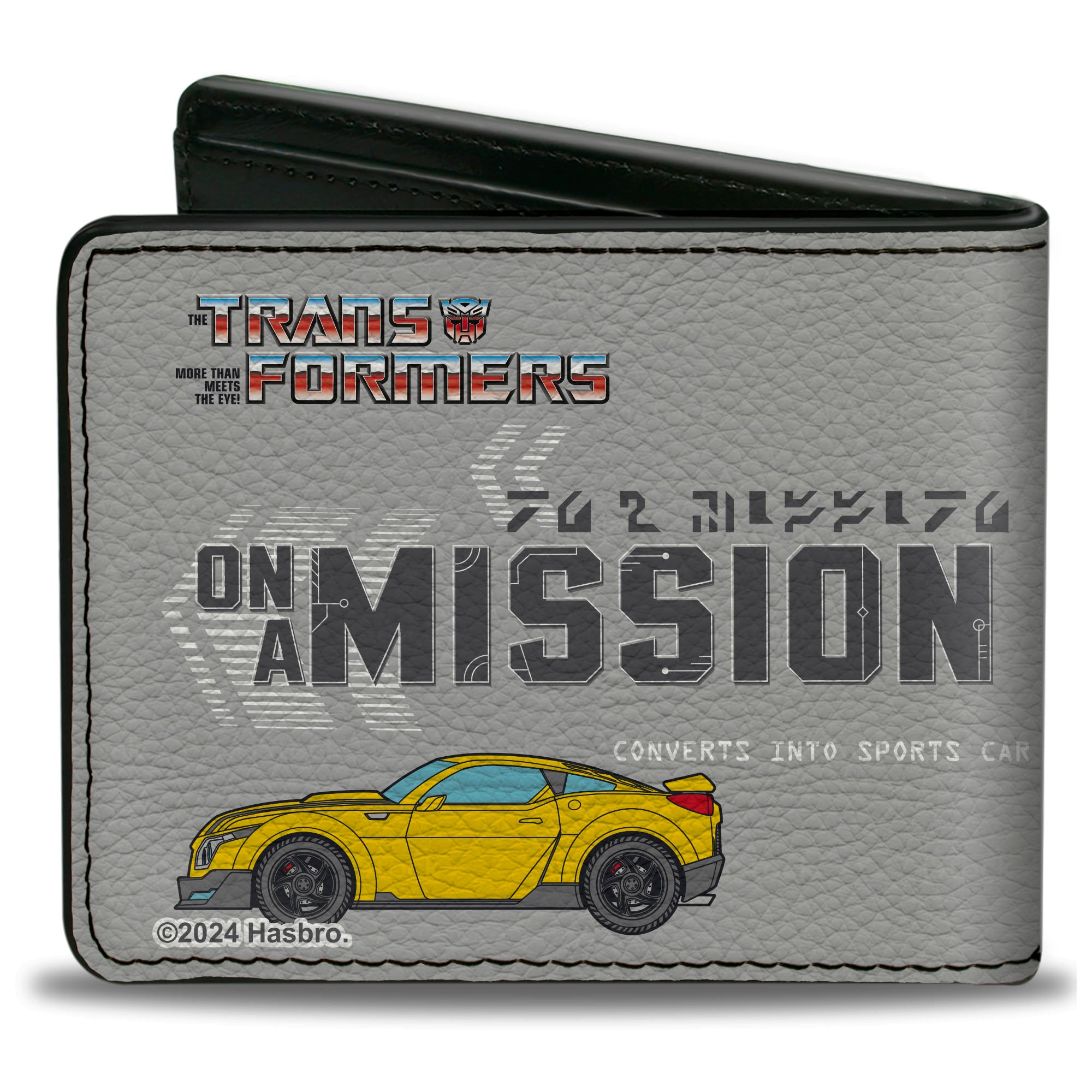 Bi-Fold Wallet - Transformers BUMBLEBEE ON A MISSION and Sports Car Gray Bi-Fold Wallets Transformers