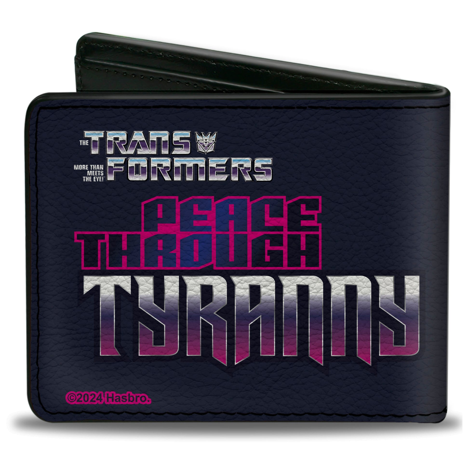 Bi-Fold Wallet - Transformers Megatron PEACE THROUGH TYRANNY Pose Black/Magenta Bi-Fold Wallets Transformers