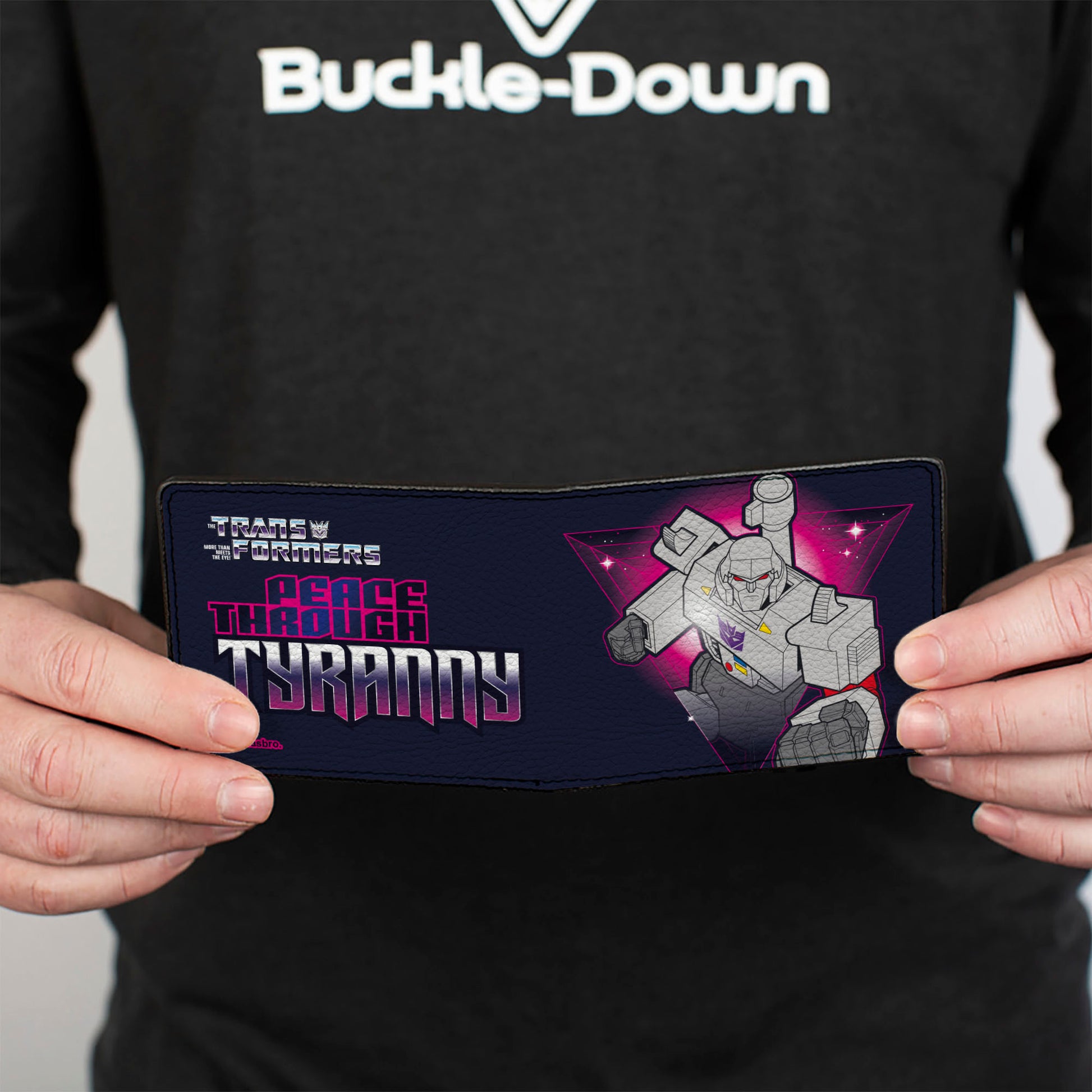 Bi-Fold Wallet - Transformers Megatron PEACE THROUGH TYRANNY Pose Black/Magenta Bi-Fold Wallets Transformers