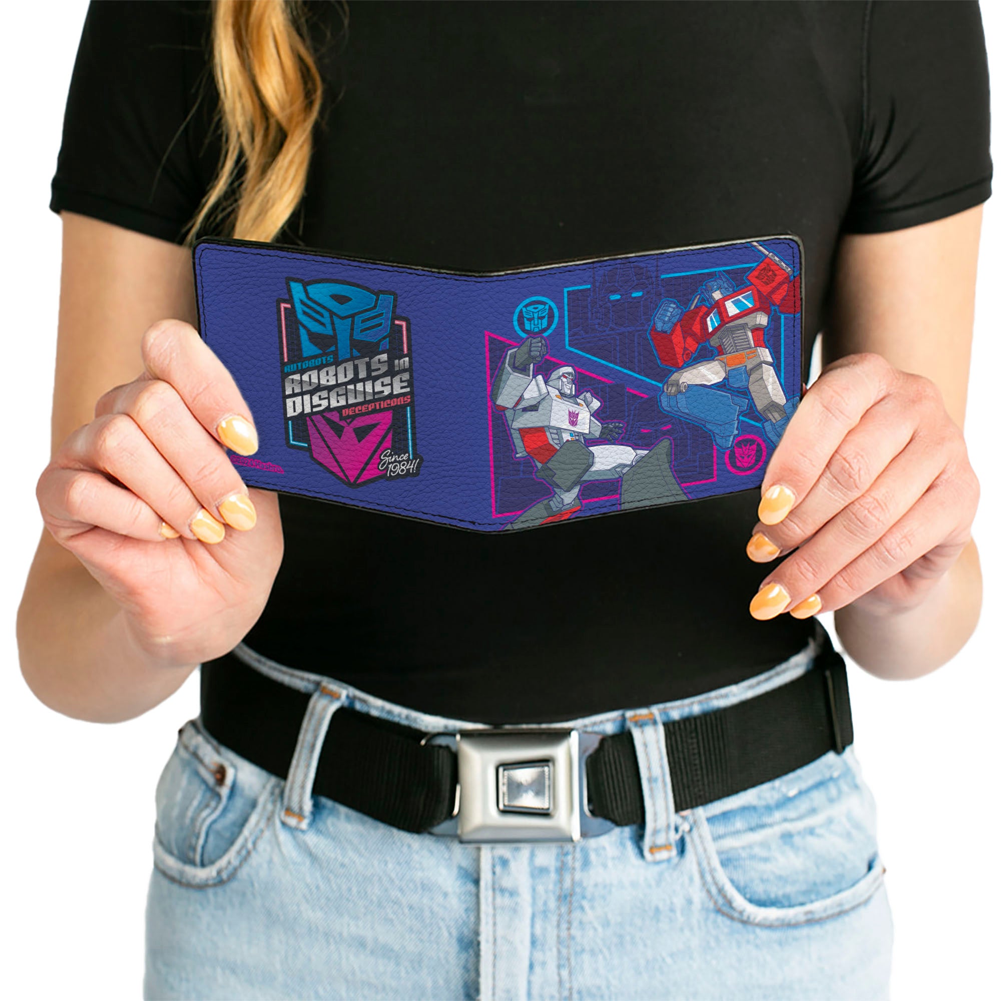 Bi-Fold Wallet - Transformers Autobots and Decepticons ROBOTS IN DISGUISE Pose and Logo Blues Bi-Fold Wallets Transformers