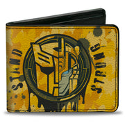 Bi-Fold Wallet - TRANSFORMERS Bumblebee STAND STRONG Autobot Icon Splatter Yellows Bi-Fold Wallets Transformers