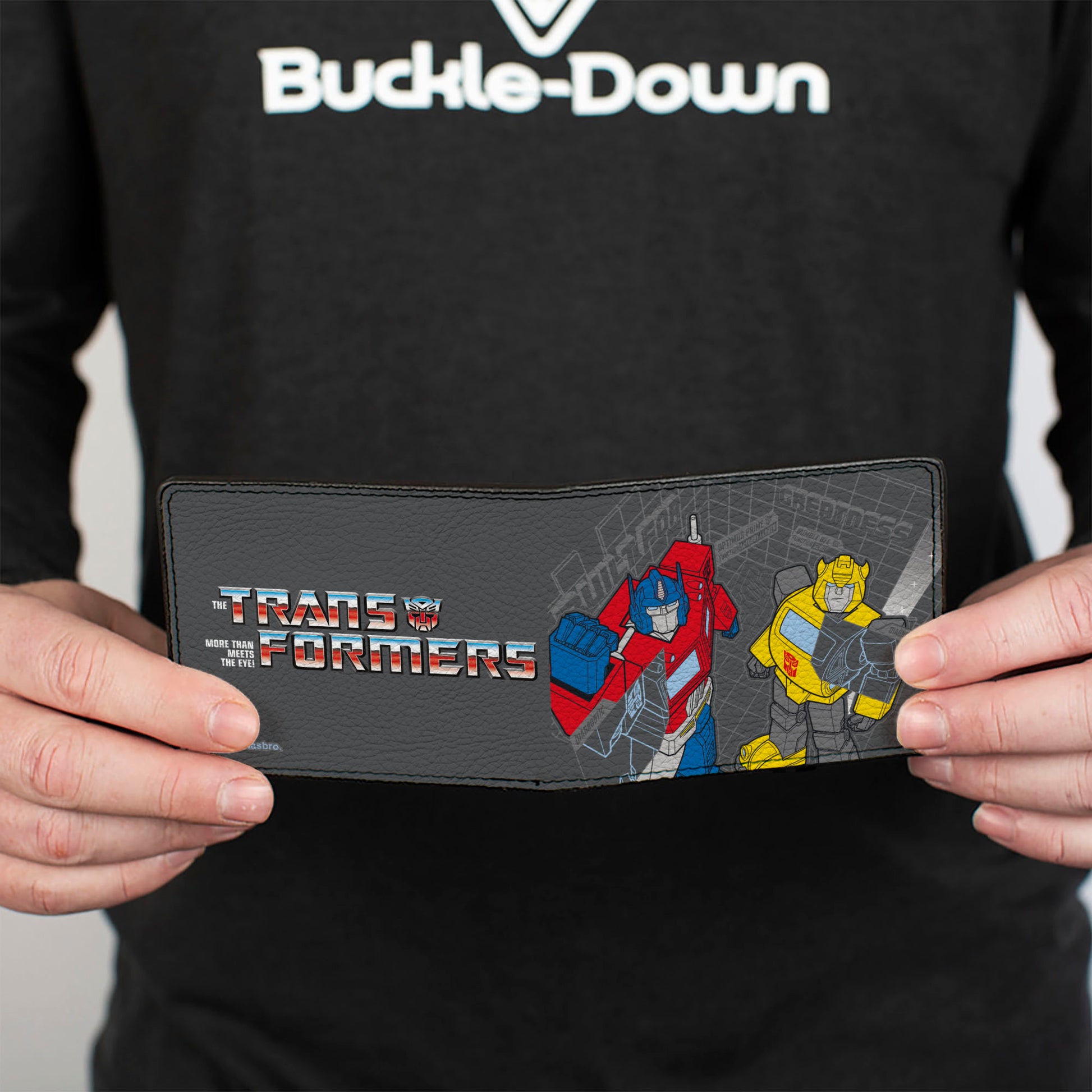 Bi-Fold Wallet - TRANSFORMERS Optimus Prime and Bumblebee BUILT FOR GREATNESS Pose Grays Bi-Fold Wallets Transformers