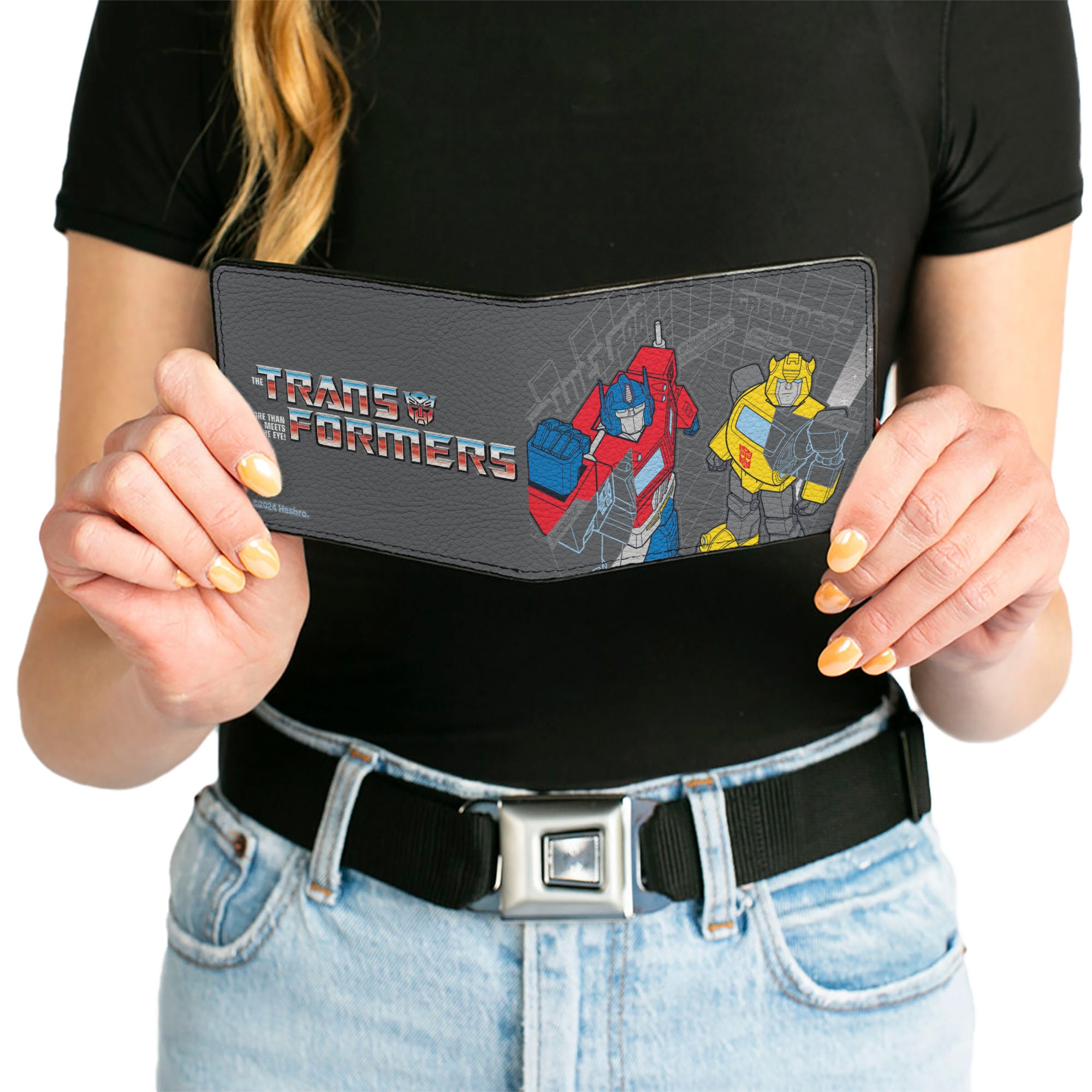 Bi-Fold Wallet - TRANSFORMERS Optimus Prime and Bumblebee BUILT FOR GREATNESS Pose Grays Bi-Fold Wallets Transformers