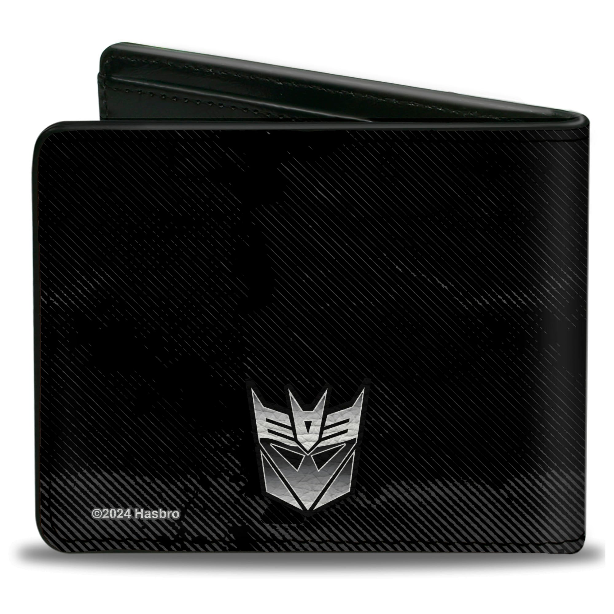 Bi-Fold Wallet - Transformers DEVASTATOR Action Pose and Decepticon Shield Black/Silver Fade Bi-Fold Wallets Transformers