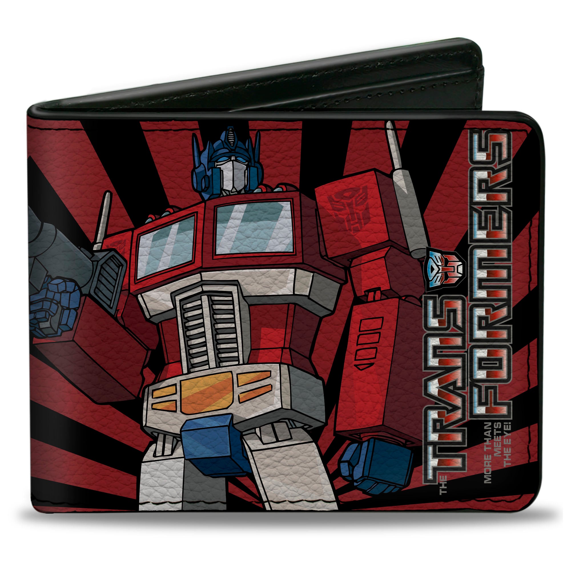 Bi-Fold Wallet - TRANSFORMERS Optimus Prime Pose and Semi Truck Rays Black/Red Bi-Fold Wallets Transformers