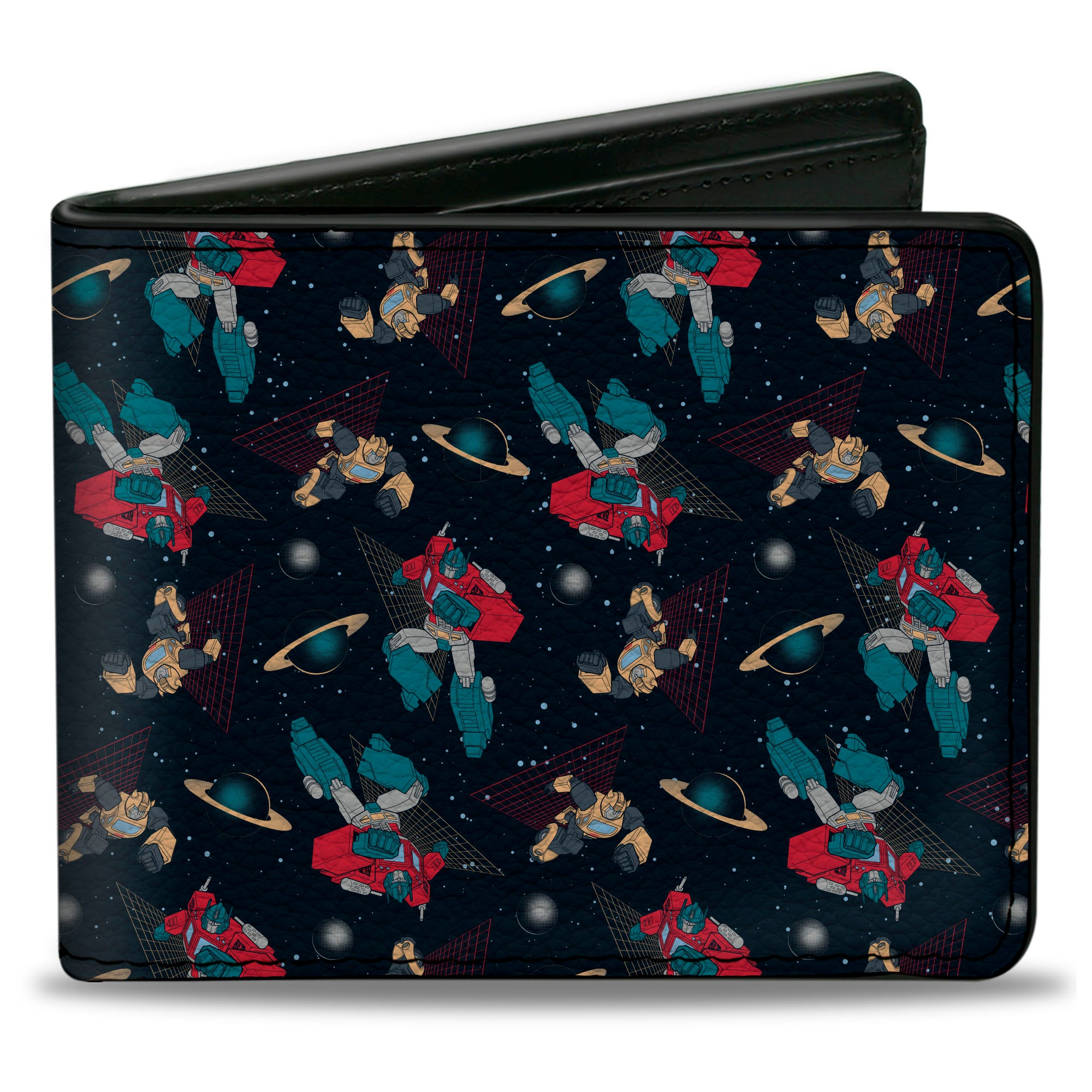 Bi-Fold Wallet - Transformers Bumblebee and Optimus Prime Pose Collage Black Bi-Fold Wallets Transformers