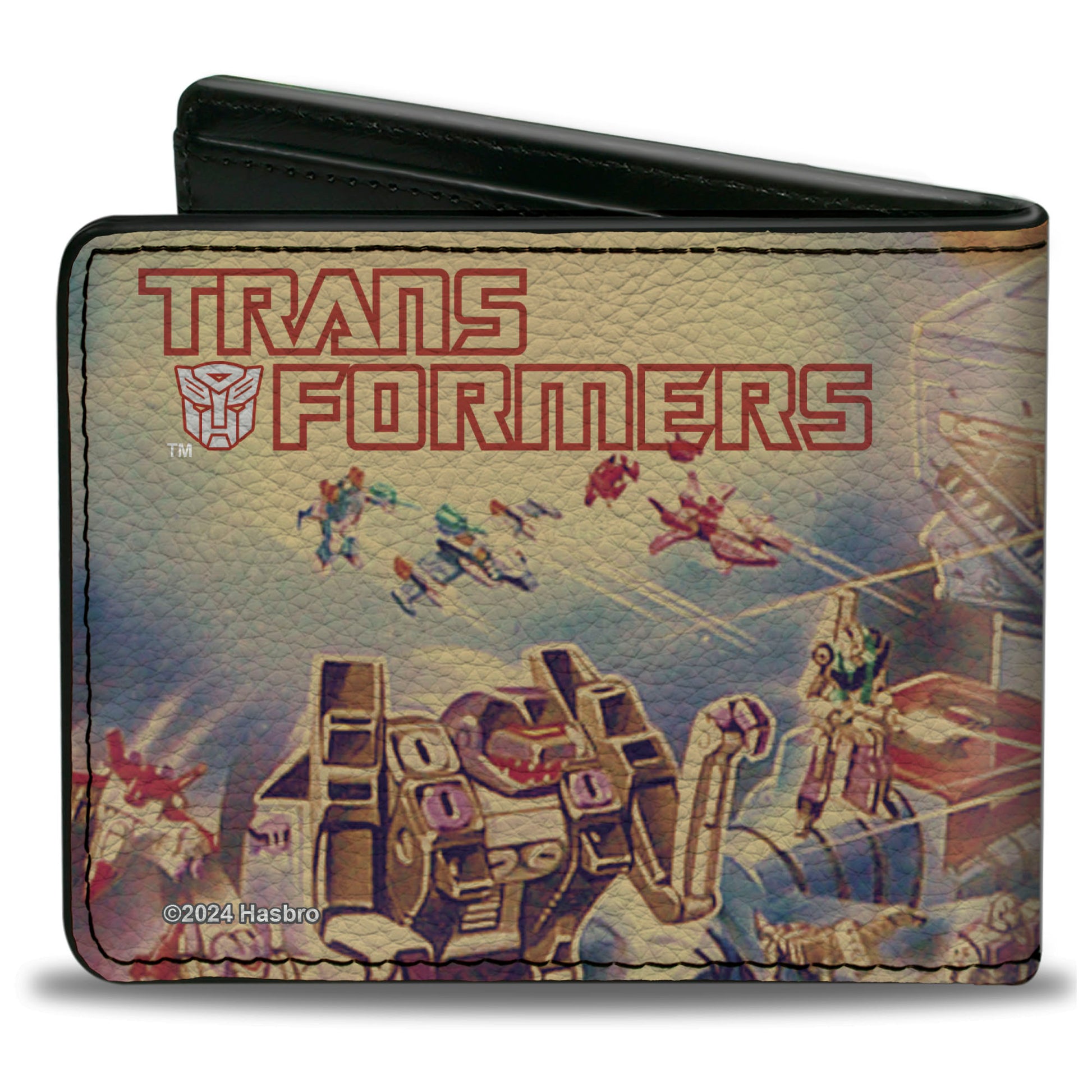 Bi-Fold Wallet - TRANSFORMERS Fortress Maximus 1987 Box Art Battle Scene Bi-Fold Wallets Transformers