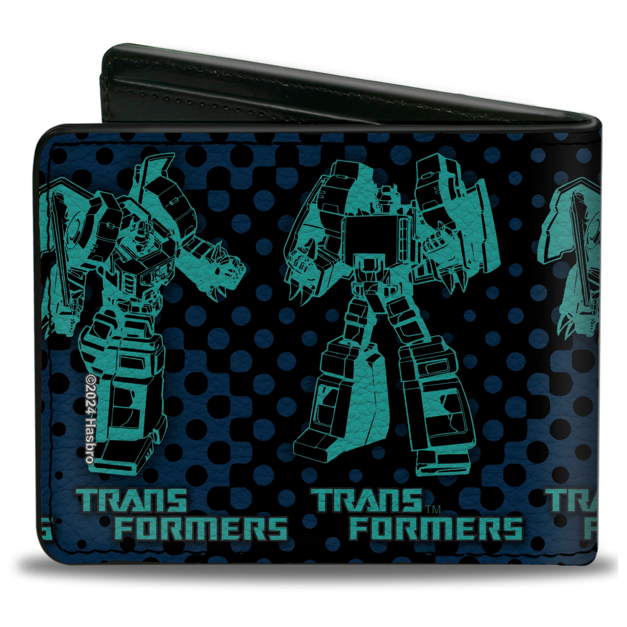 Bi-Fold Wallet - TRANSFORMERS Grimlock Poses Halftone Black/Blues Bi-Fold Wallets Transformers