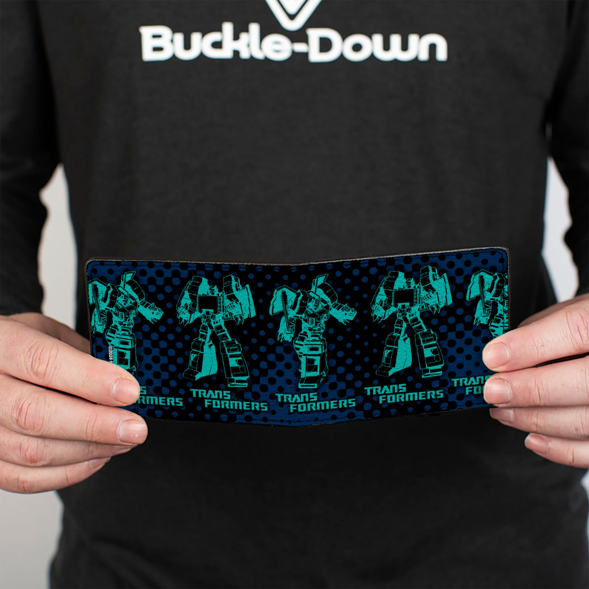 Bi-Fold Wallet - TRANSFORMERS Grimlock Poses Halftone Black/Blues Bi-Fold Wallets Transformers