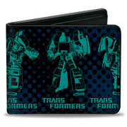 Bi-Fold Wallet - TRANSFORMERS Grimlock Poses Halftone Black/Blues Bi-Fold Wallets Transformers