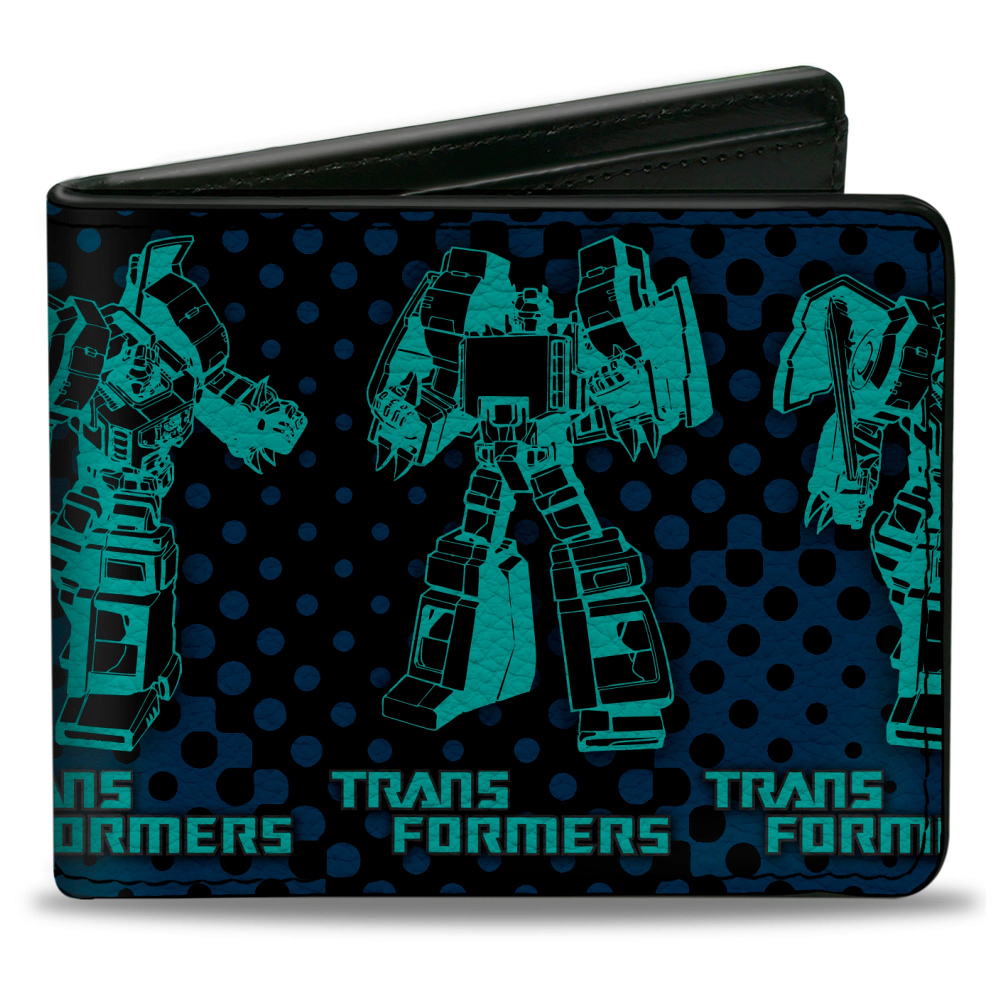 Bi-Fold Wallet - TRANSFORMERS Grimlock Poses Halftone Black/Blues Bi-Fold Wallets Transformers