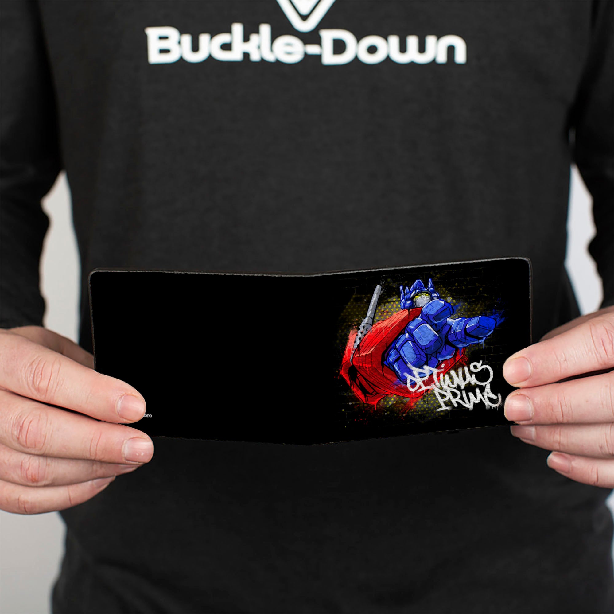 Bi-Fold Wallet - Transformers OPTIMUS PRIME Pointing Pose/Tag Black Bi-Fold Wallets Transformers