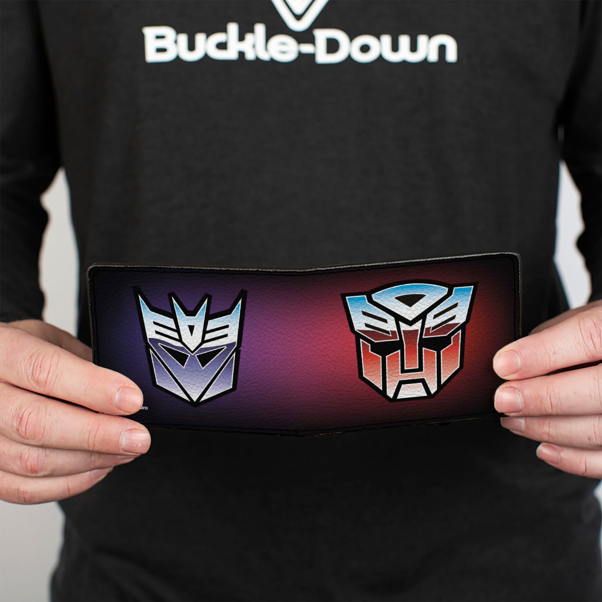 Bi-Fold Wallet - Transformers Autobot and Decepticon Gradient Shields Reds/Purples Bi-Fold Wallets Transformers