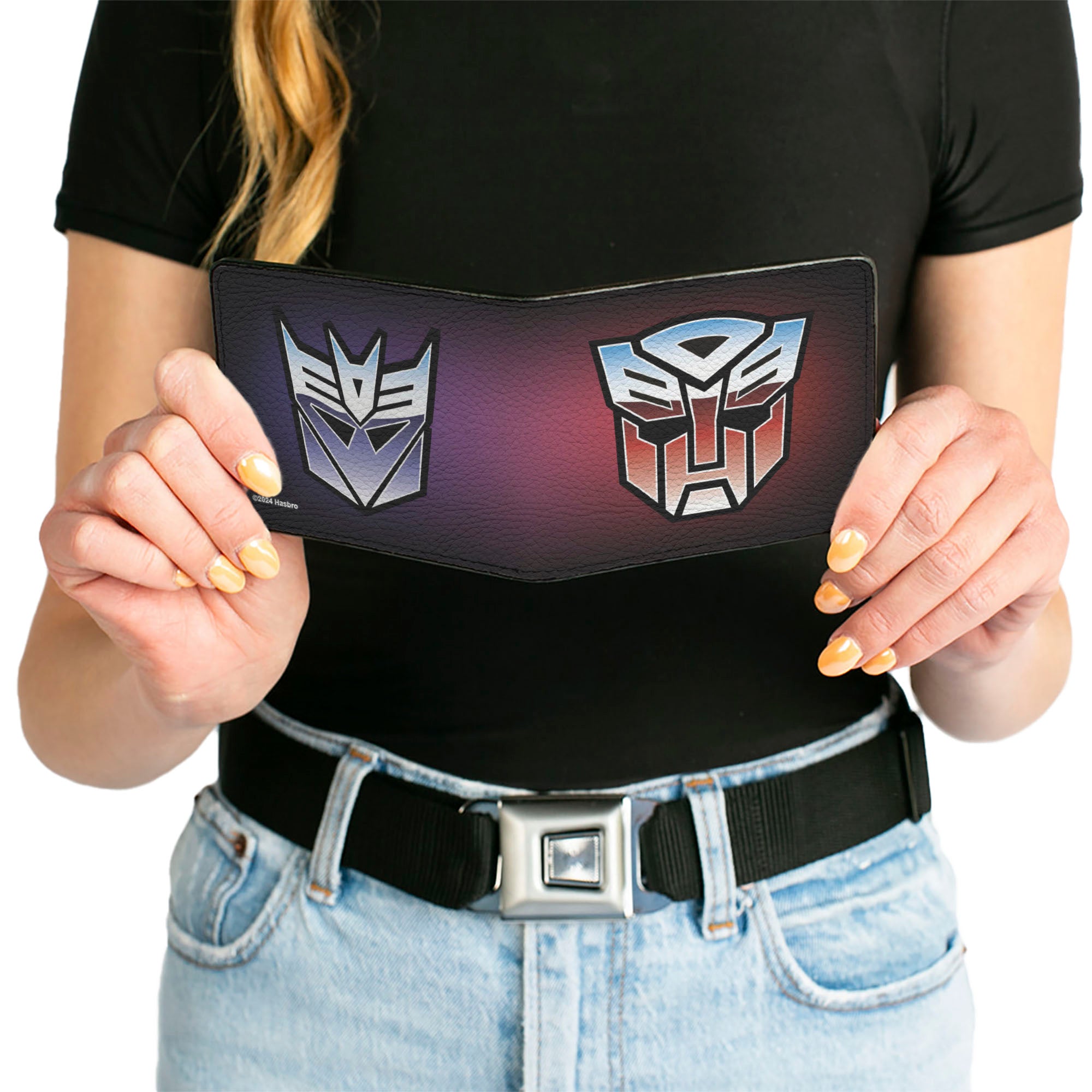 Bi-Fold Wallet - Transformers Autobot and Decepticon Gradient Shields Reds/Purples Bi-Fold Wallets Transformers
