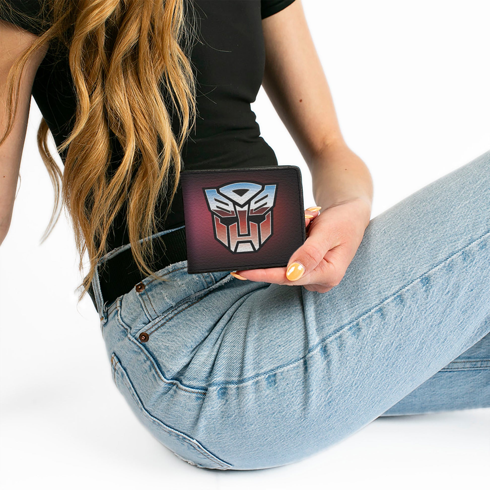 Bi-Fold Wallet - Transformers Autobot and Decepticon Gradient Shields Reds/Purples Bi-Fold Wallets Transformers