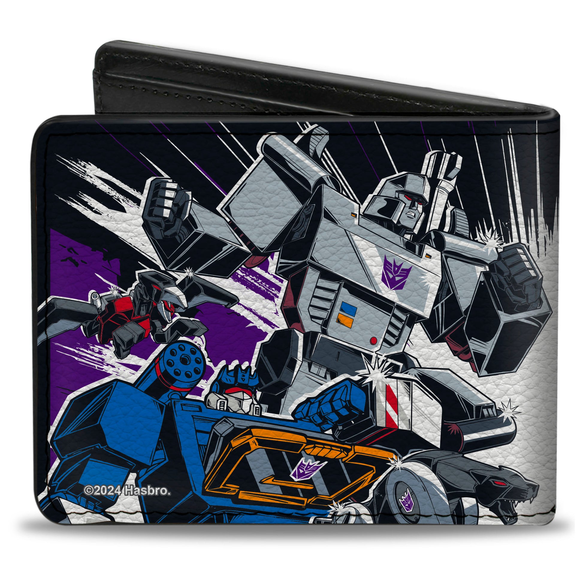 Bi-Fold Wallet - Transformers Decepticon and Autobots Battle Black/White Bi-Fold Wallets Transformers