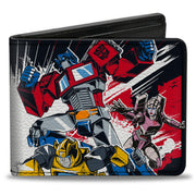 Bi-Fold Wallet - Transformers Decepticon and Autobots Battle Black/White Bi-Fold Wallets Transformers