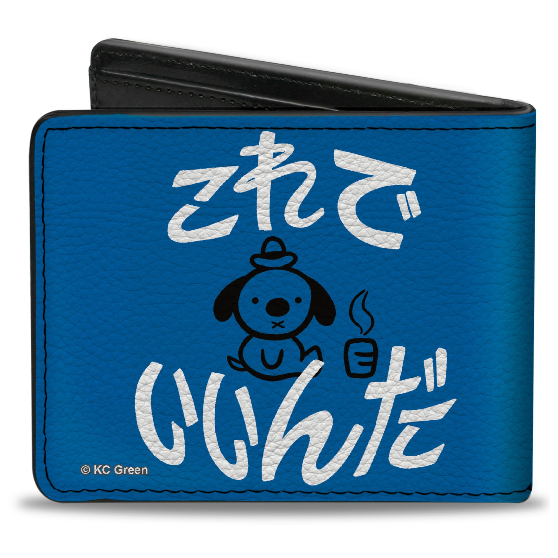 Bi-Fold Wallet - This is Fine Japanese Question Hound Flame Blue/Black/White Bi-Fold Wallets This is Fine