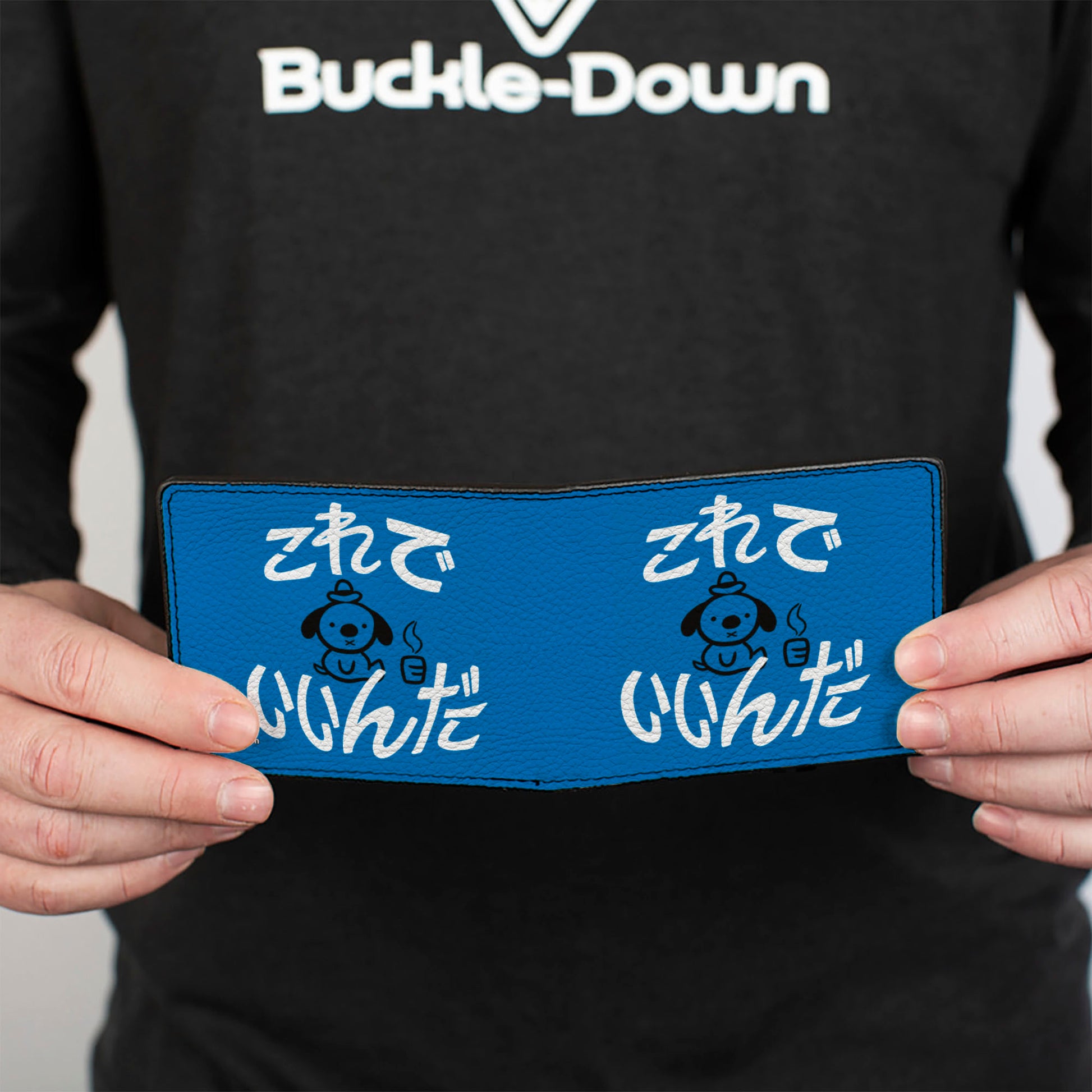 Bi-Fold Wallet - This is Fine Japanese Question Hound Flame Blue/Black/White Bi-Fold Wallets This is Fine