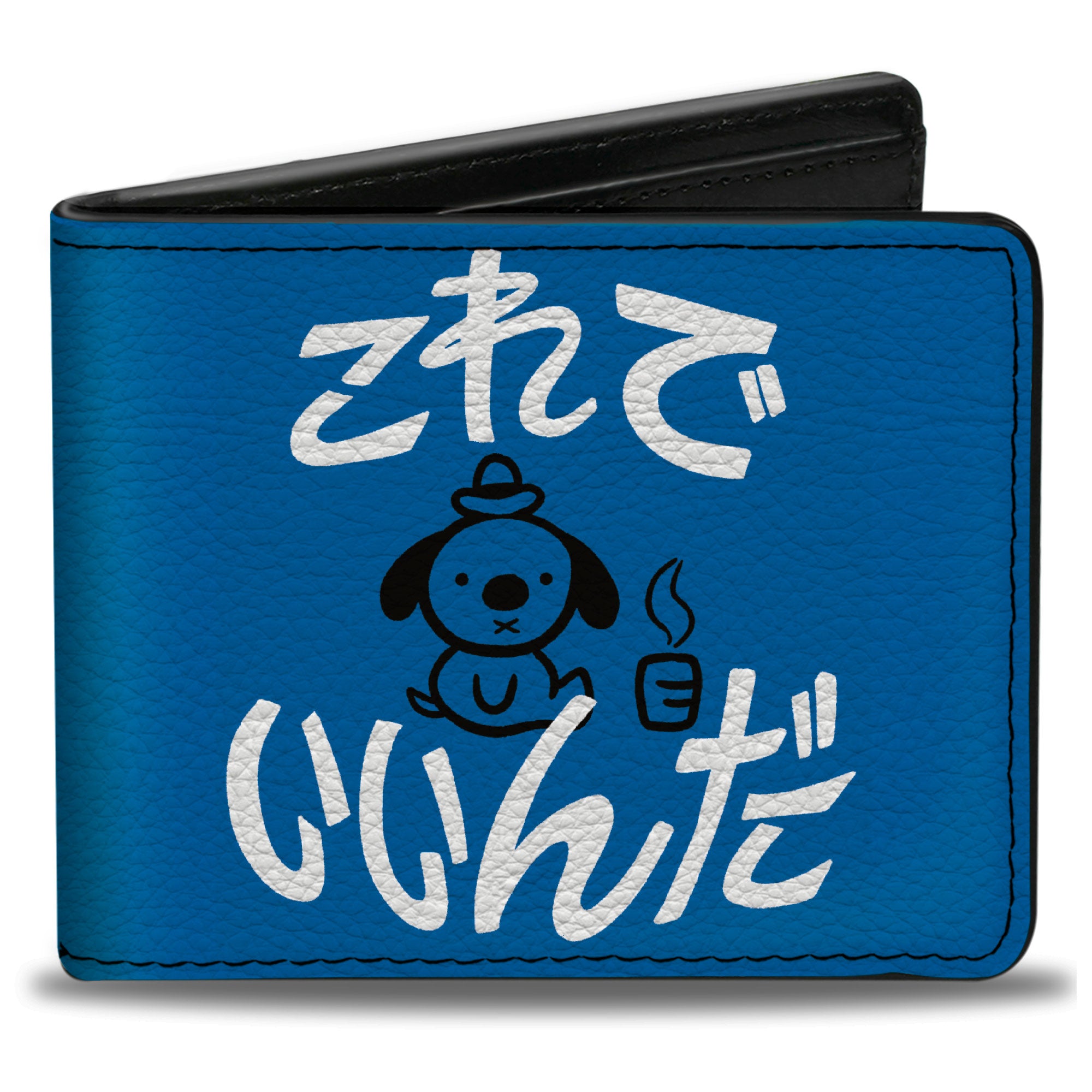 Bi-Fold Wallet - This is Fine Japanese Question Hound Flame Blue/Black/White Bi-Fold Wallets This is Fine