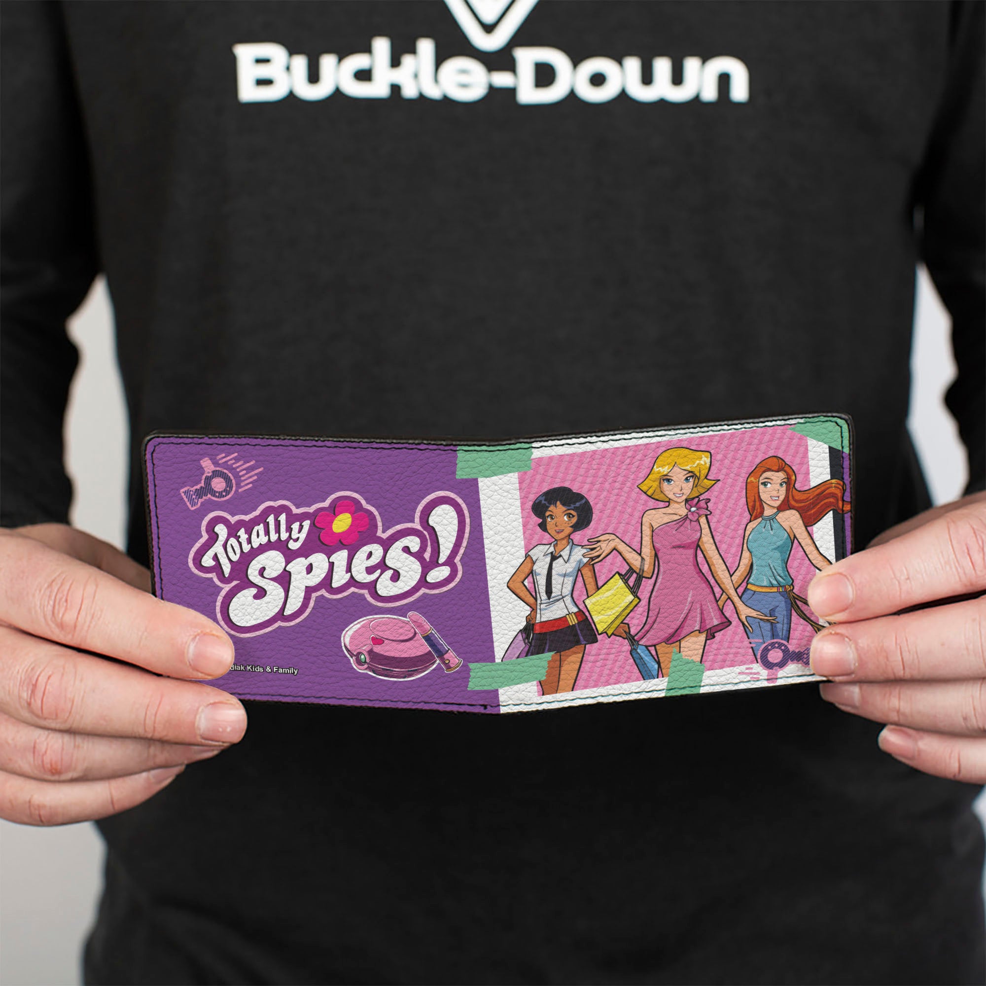 Bi-Fold Wallet - TOTALLY SPIES Girls Group Pose and Title Logo Pinks/Purples Bi-Fold Wallets Totally Spies!