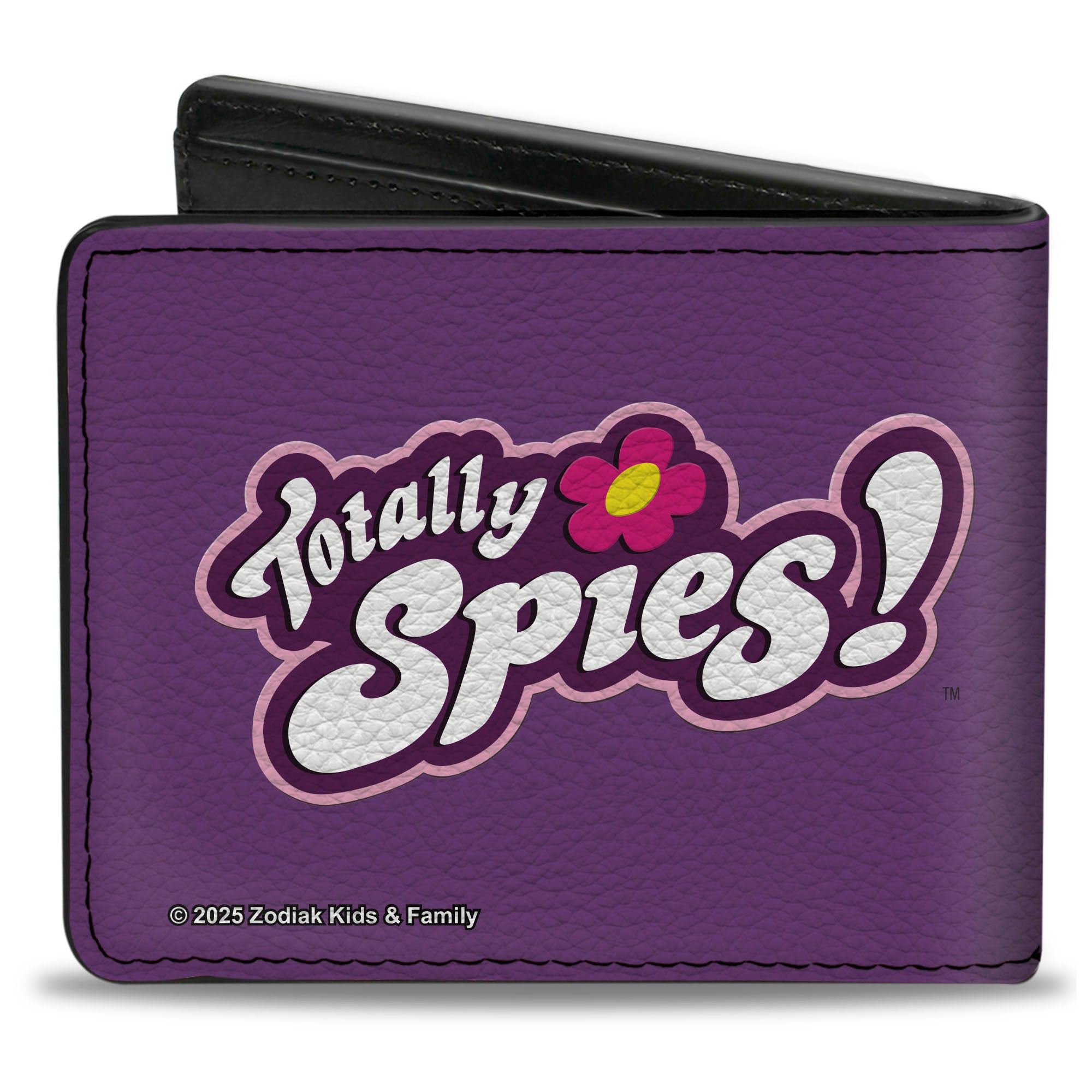 Bi-Fold Wallet - TOTALLY SPIES Action Poses Icon Blocks and Title Logo Purple Bi-Fold Wallets Totally Spies!