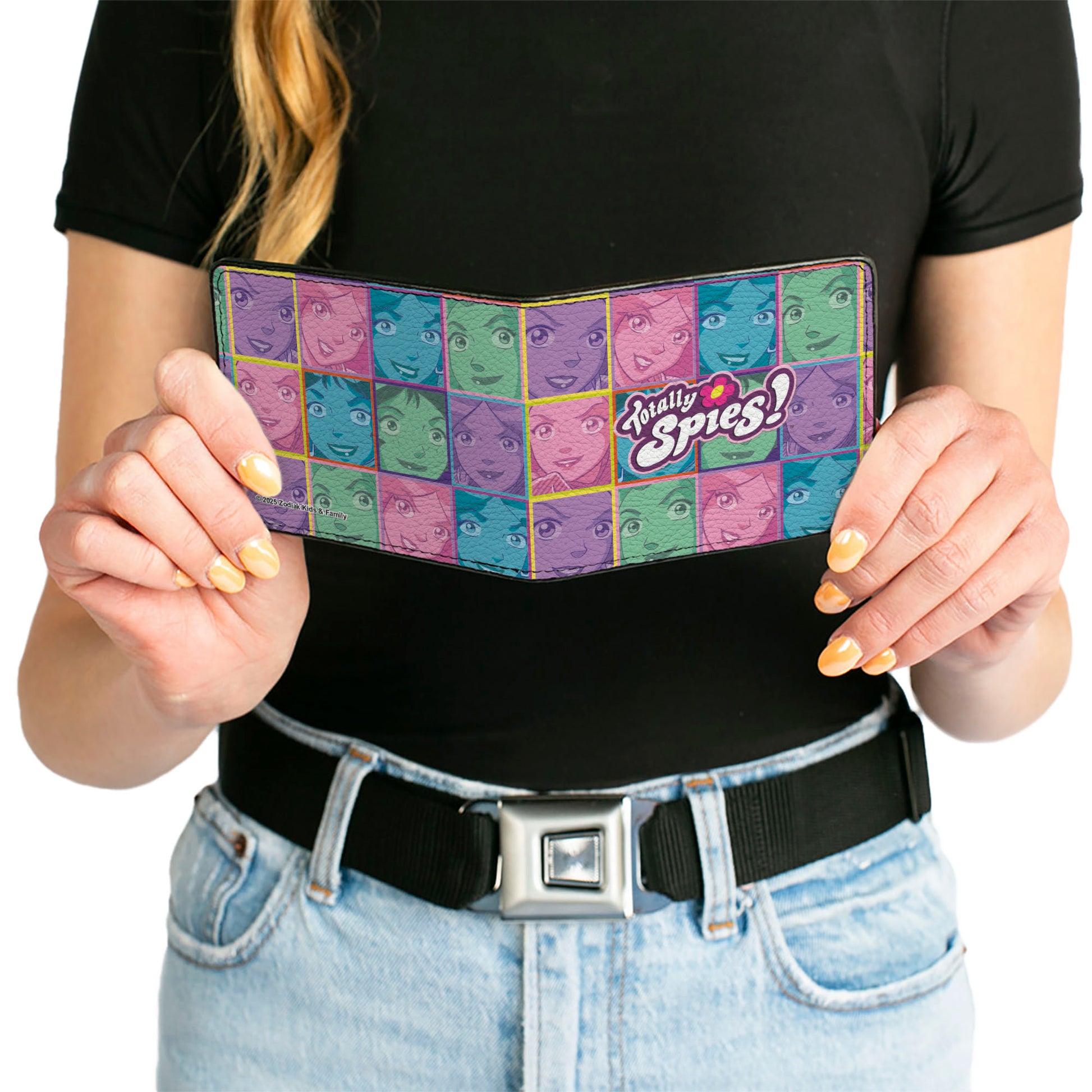 Bi-Fold Wallet - TOTALLY SPIES Face Blocks and Title Logo Multi Pastel Bi-Fold Wallets Totally Spies!
