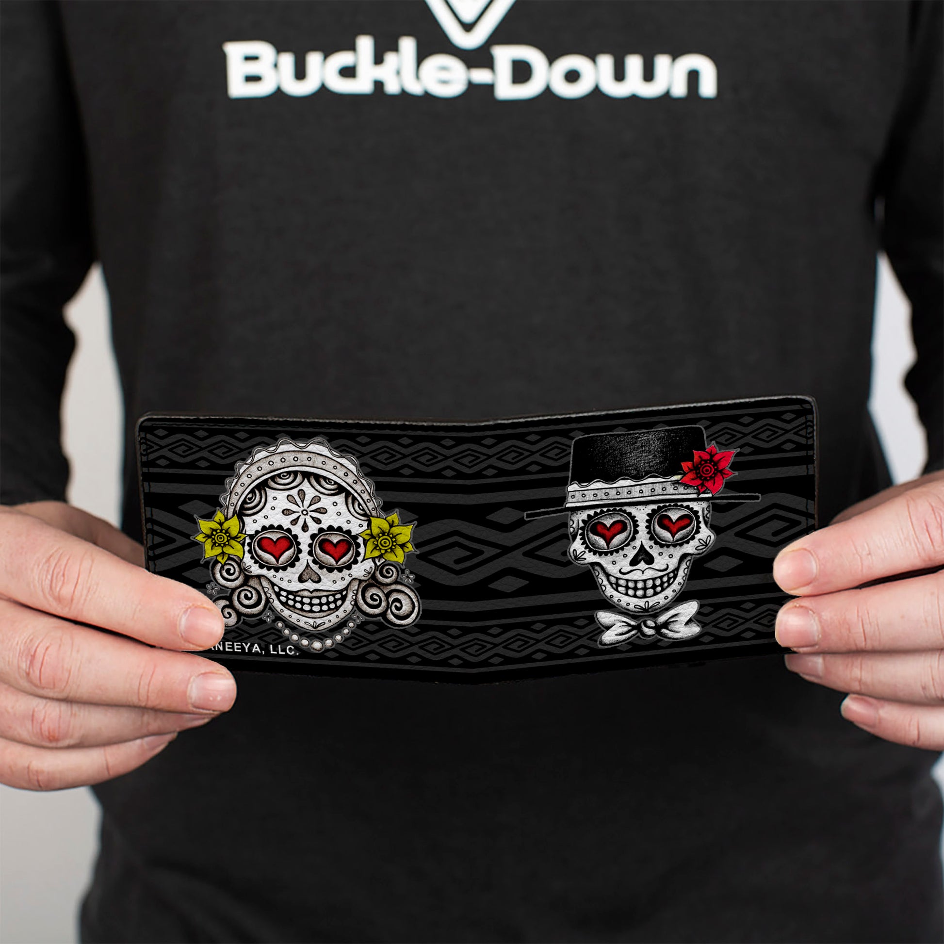 Bi-Fold Wallet - Los Novios Black Gray White Multi Color Bi-Fold Wallets Thaneeya McArdle