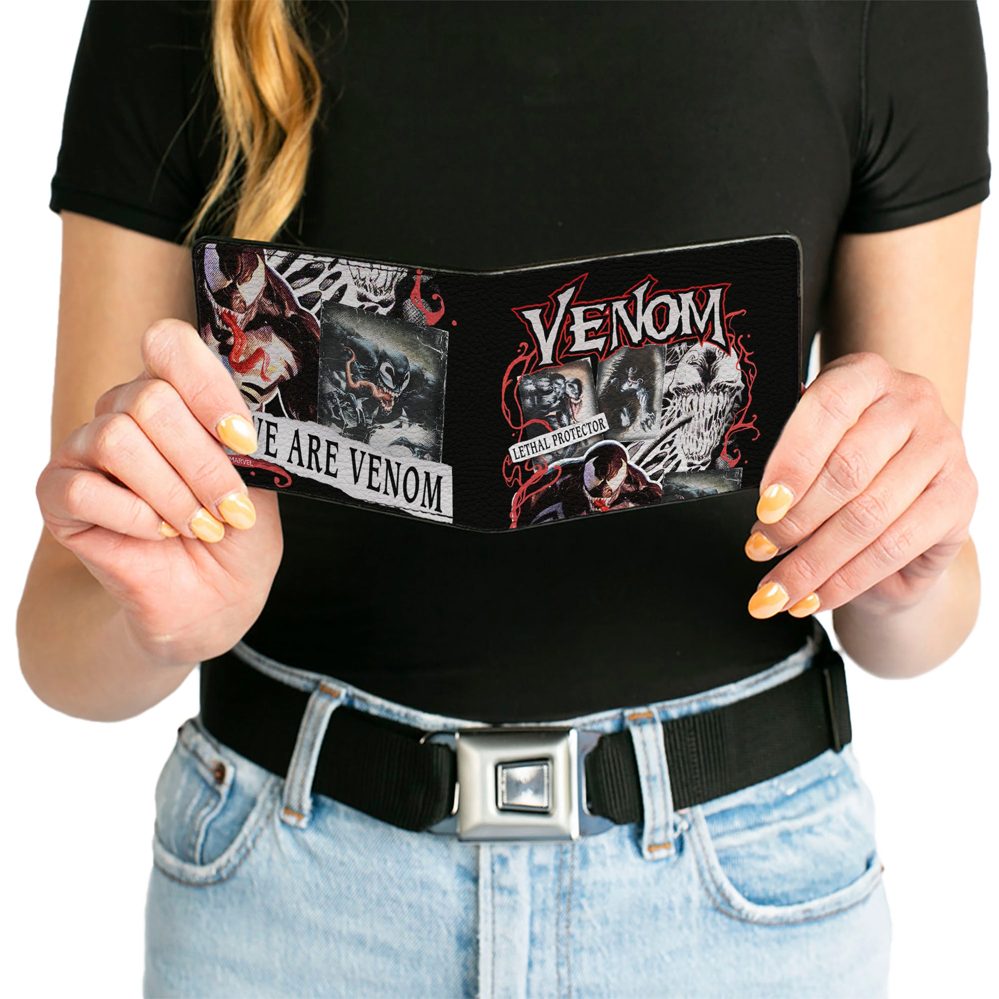 Bi-Fold Wallet - VENOM LETHAL PROTECTOR WE ARE VENOM Poses Black Bi-Fold Wallets Marvel Comics
