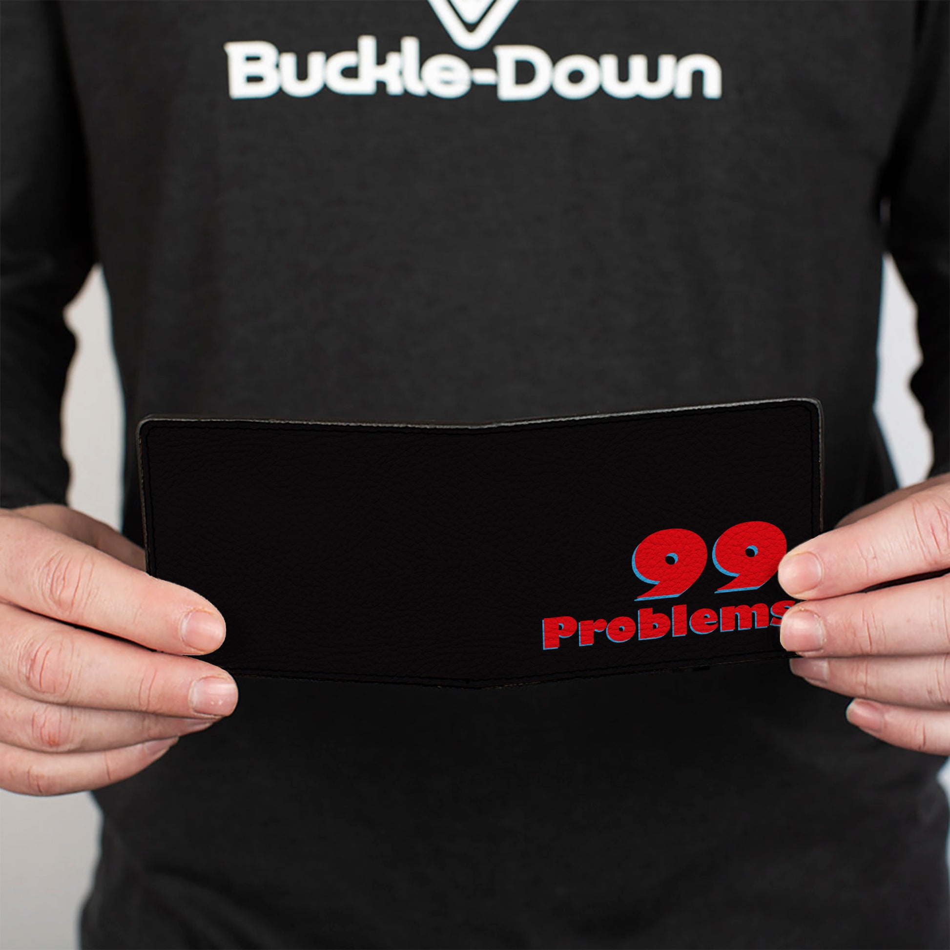 Bi-Fold Wallet - 99 PROBLEMS Black Red Bi-Fold Wallets Buckle-Down