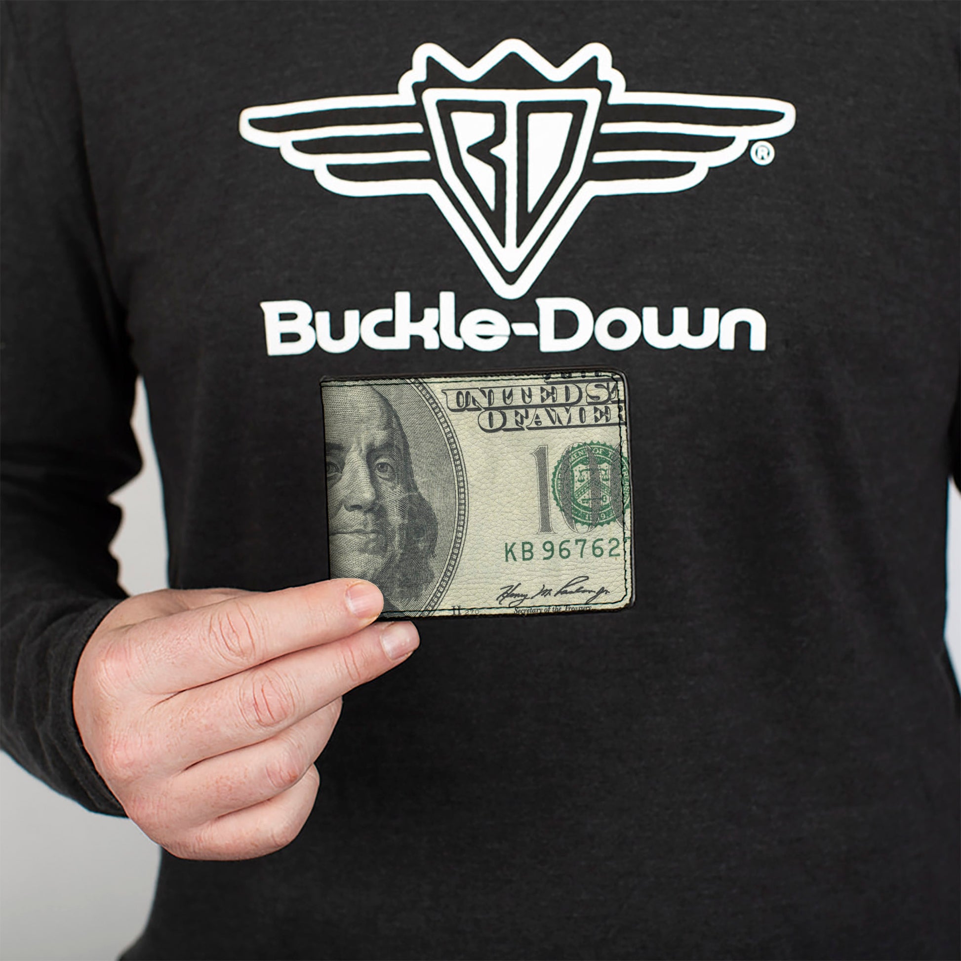 Bi-Fold Wallet - 100 Dollar Bill CLOSE-UP Bi-Fold Wallets Buckle-Down