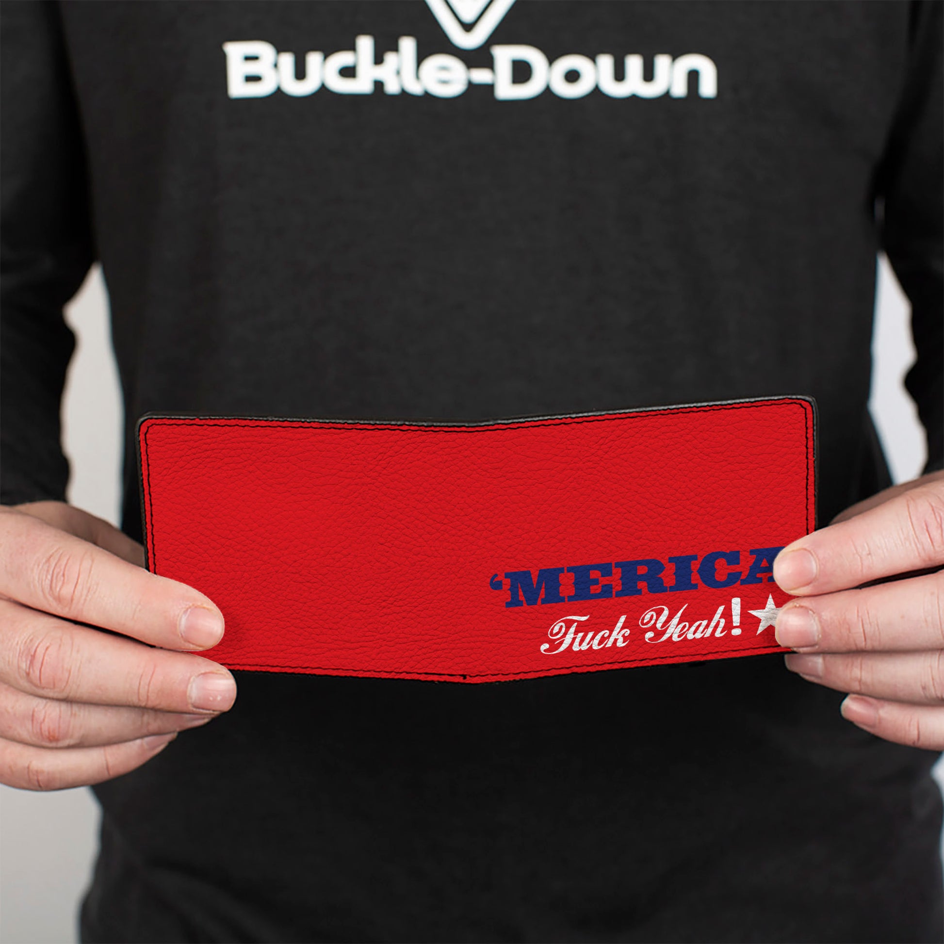 Bi-Fold Wallet - 'MERICA FUCK YEAH! Star Red Blue White Bi-Fold Wallets Buckle-Down