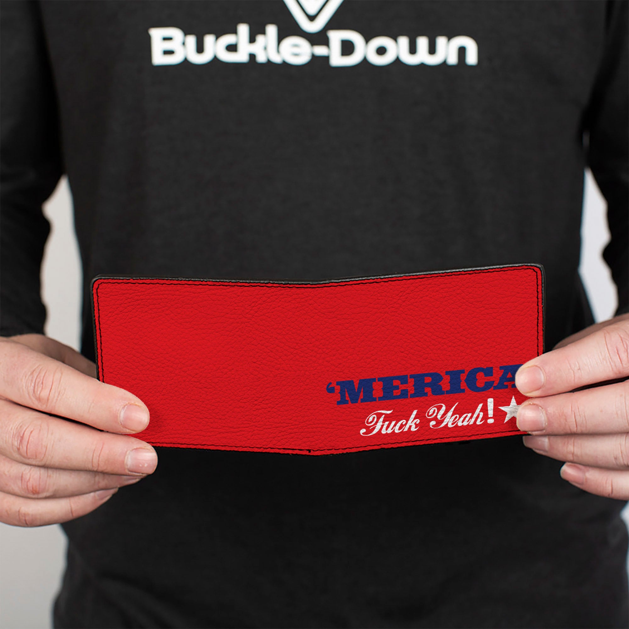 Bi-Fold Wallet - 'MERICA FUCK YEAH! Star Red Blue White Bi-Fold Wallets Buckle-Down
