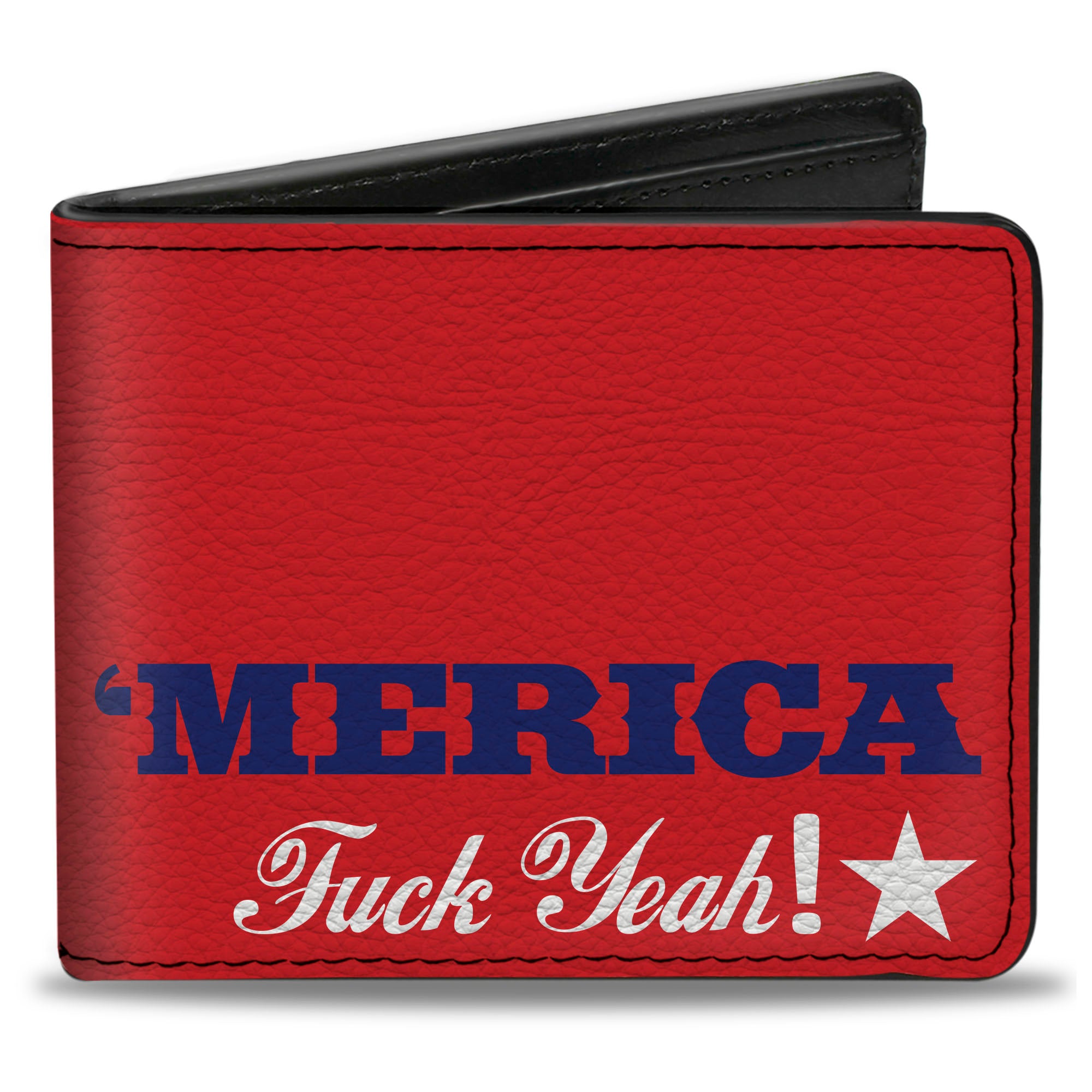 Bi-Fold Wallet - 'MERICA FUCK YEAH! Star Red Blue White Bi-Fold Wallets Buckle-Down