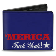Bi-Fold Wallet - 'MERICA FUCK YEAH! Star Blue Red White Bi-Fold Wallets Buckle-Down