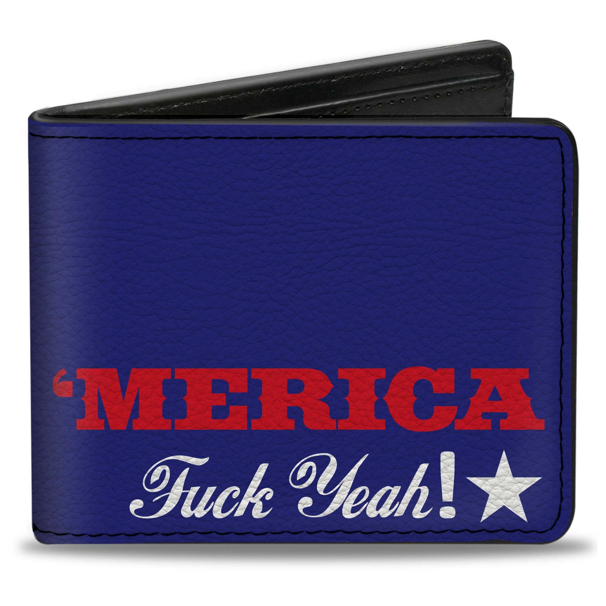 Bi-Fold Wallet - 'MERICA FUCK YEAH! Star Blue Red White Bi-Fold Wallets Buckle-Down