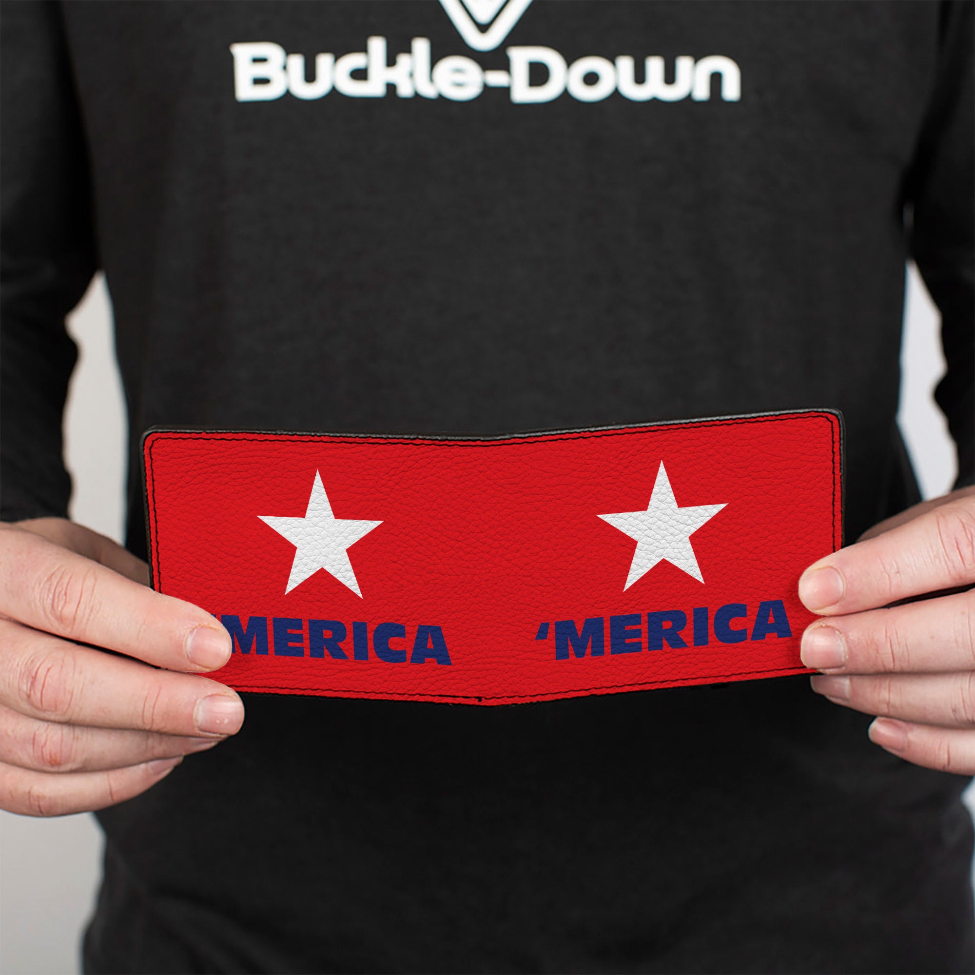 Bi-Fold Wallet - 'MERICA Star Red Blue White Bi-Fold Wallets Buckle-Down