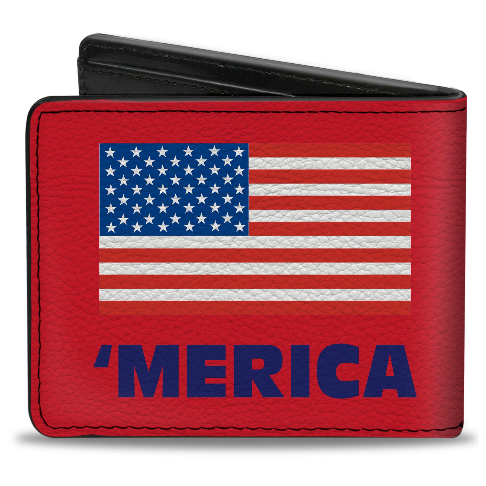 'MERICA US Flag Bi-Fold Wallet – World Cup 2026 Fan Gear (Red/Blue/White) Bi-Fold Wallets Buckle-Down