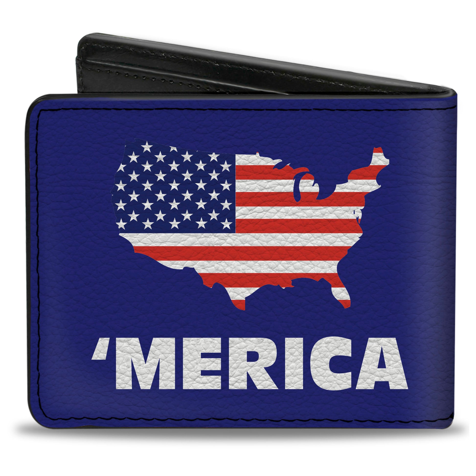 Bi-Fold Wallet - 'MERICA USA Silhouette Blue White US Flag Bi-Fold Wallets Buckle-Down