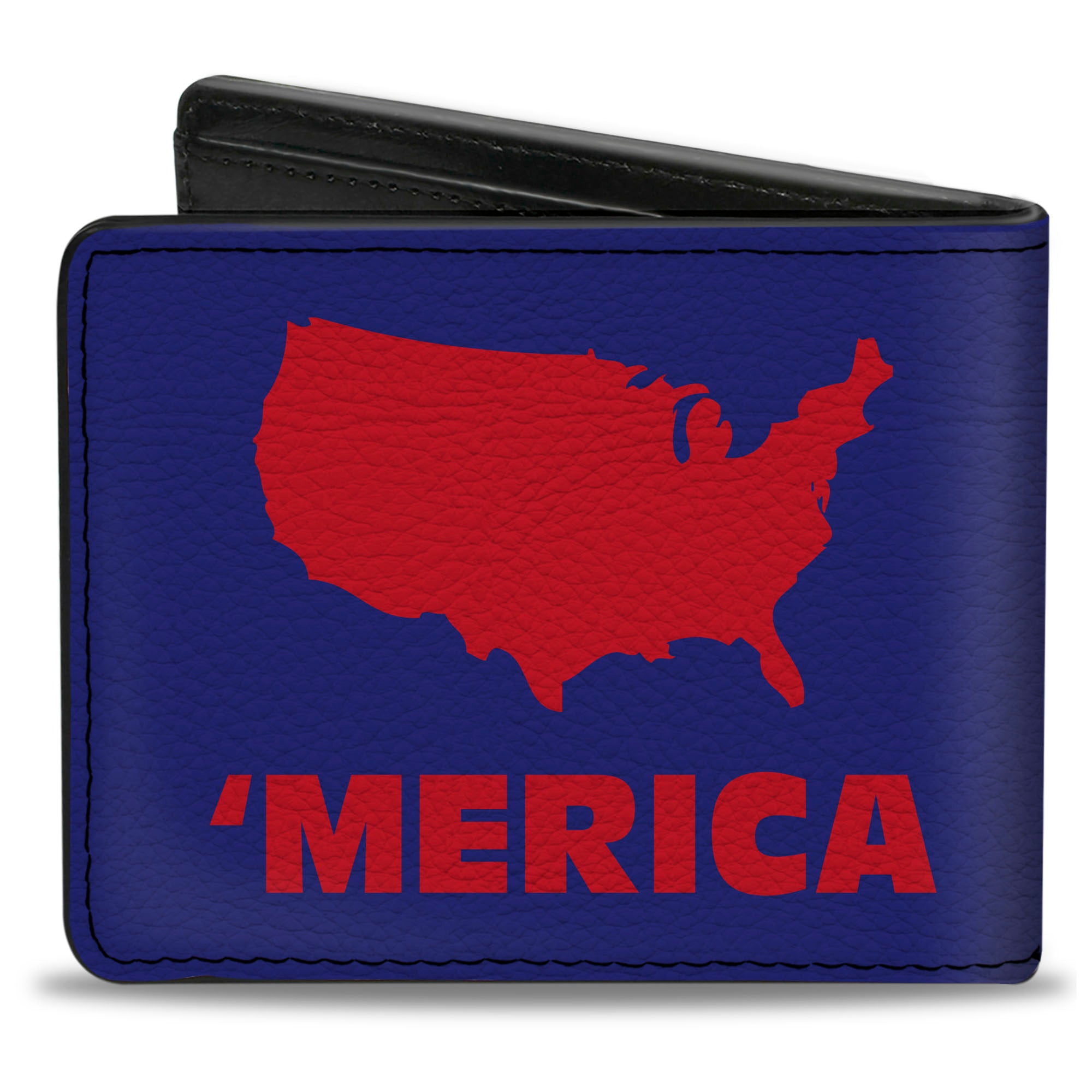 Bi-Fold Wallet - 'MERICA USA Silhouette Blue Red Bi-Fold Wallets Buckle-Down