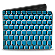 Bi-Fold Wallet - 8-Bit Pixel CLOSE-UP Blue White Black Bi-Fold Wallets Buckle-Down