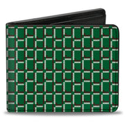 Bi-Fold Wallet - 8-Bit Pixel CLOSE-UP2 Green White Brown Bi-Fold Wallets Buckle-Down