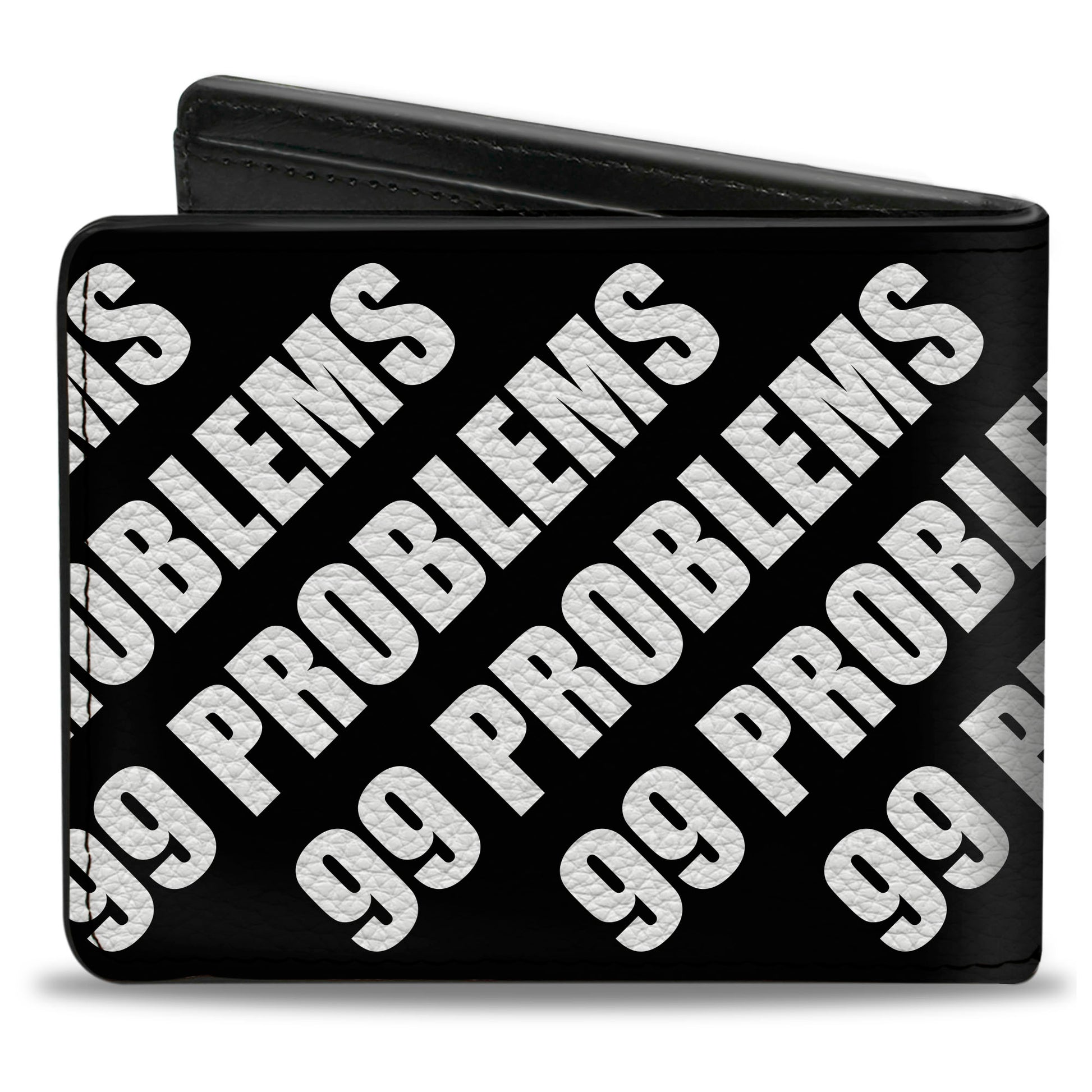 Bi-Fold Wallet - 99 PROBLEMS Black White Bi-Fold Wallets Buckle-Down