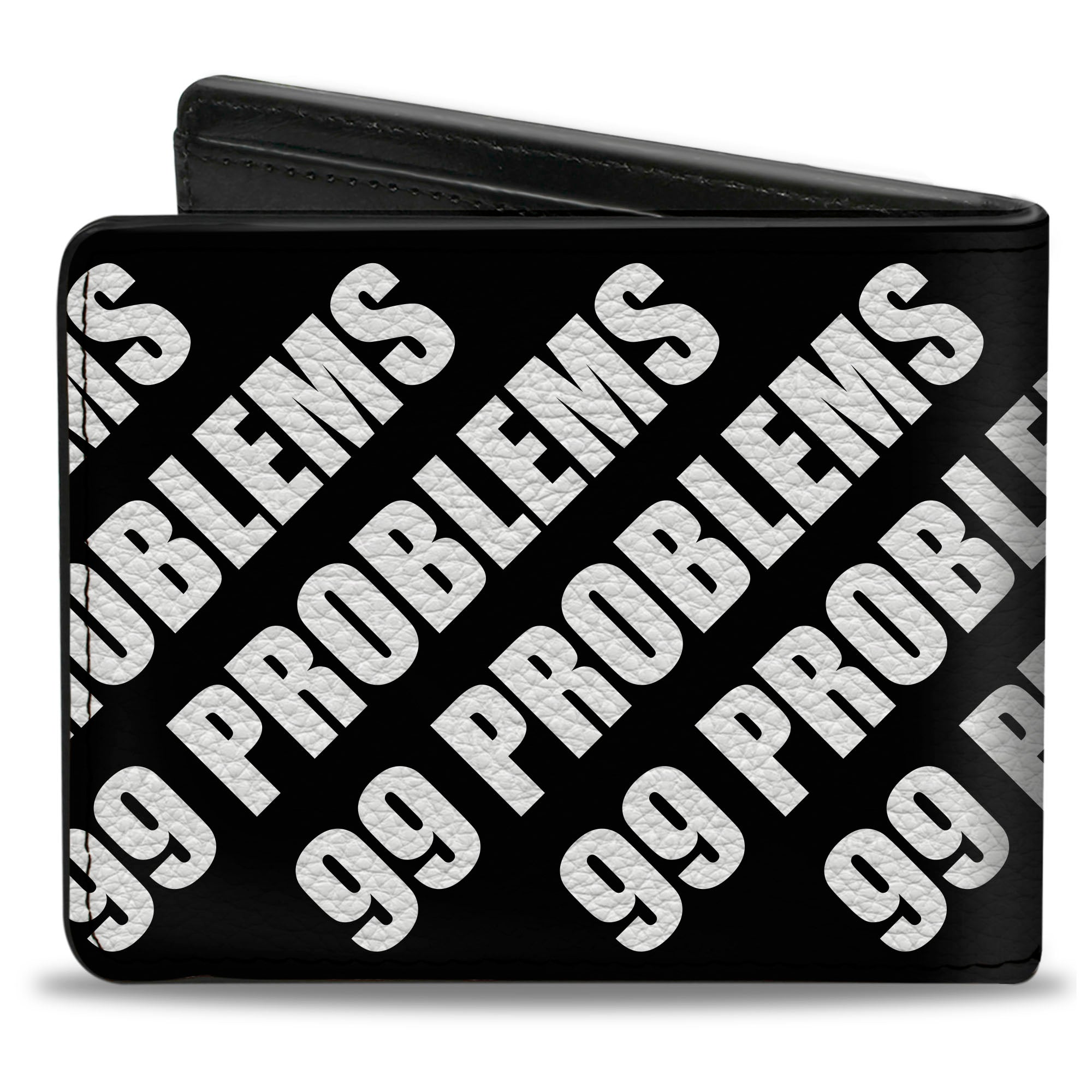 Bi-Fold Wallet - 99 PROBLEMS Black White Bi-Fold Wallets Buckle-Down