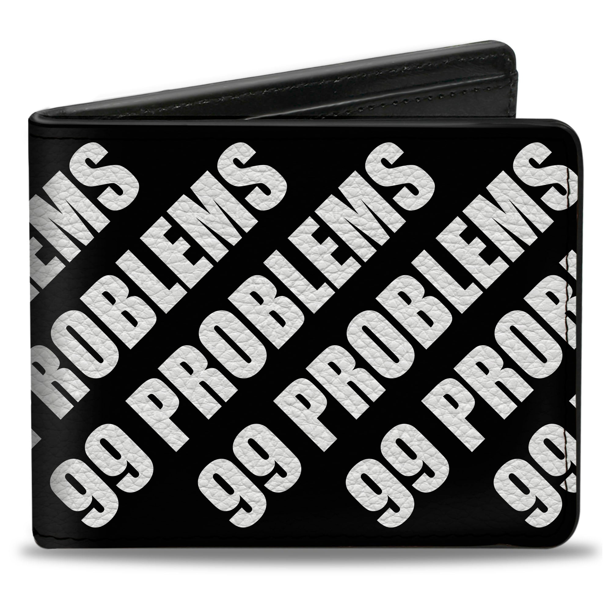 Bi-Fold Wallet - 99 PROBLEMS Black White Bi-Fold Wallets Buckle-Down