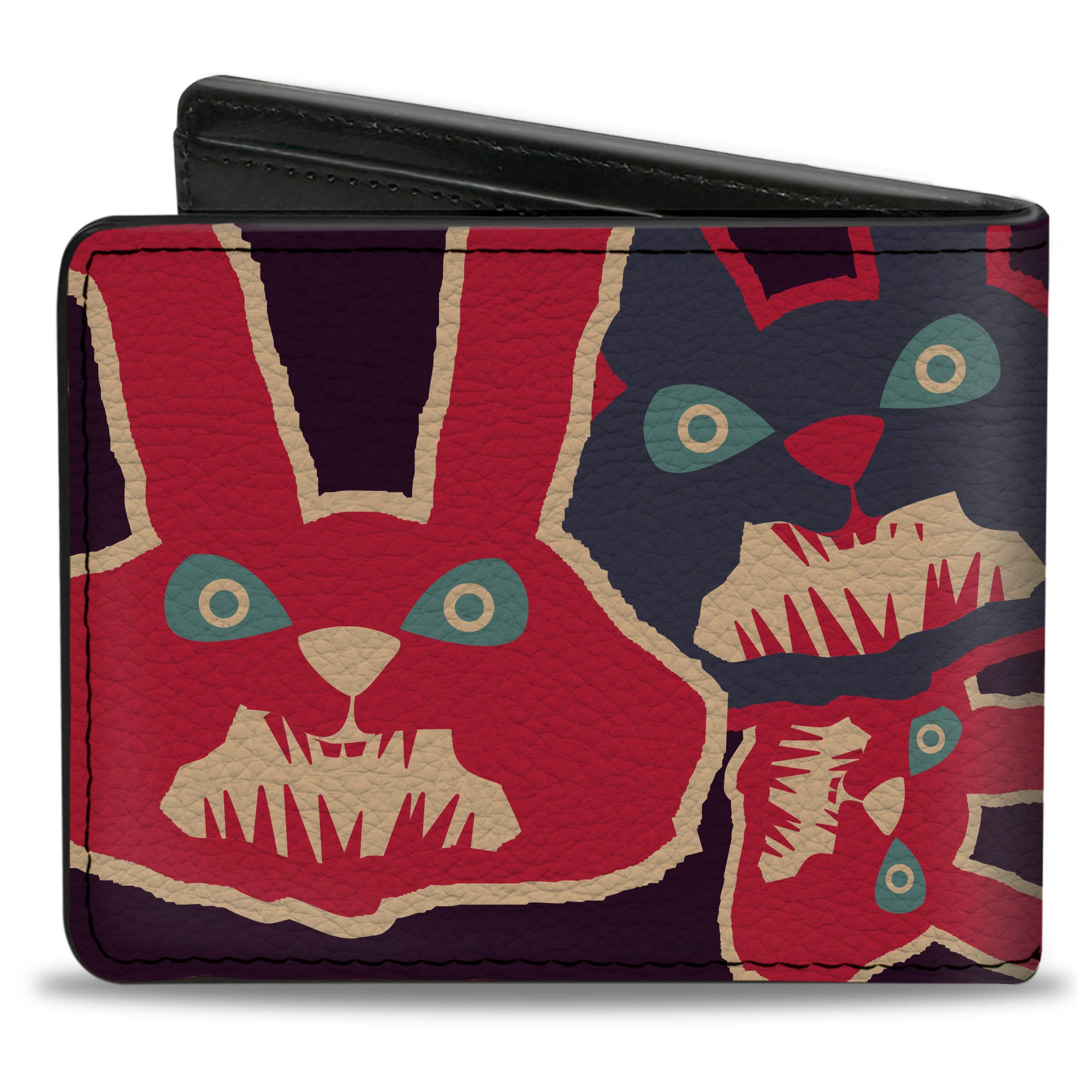 Bi-Fold Wallet - Angry Bunnies Purple Red Blue Bi-Fold Wallets Buckle-Down