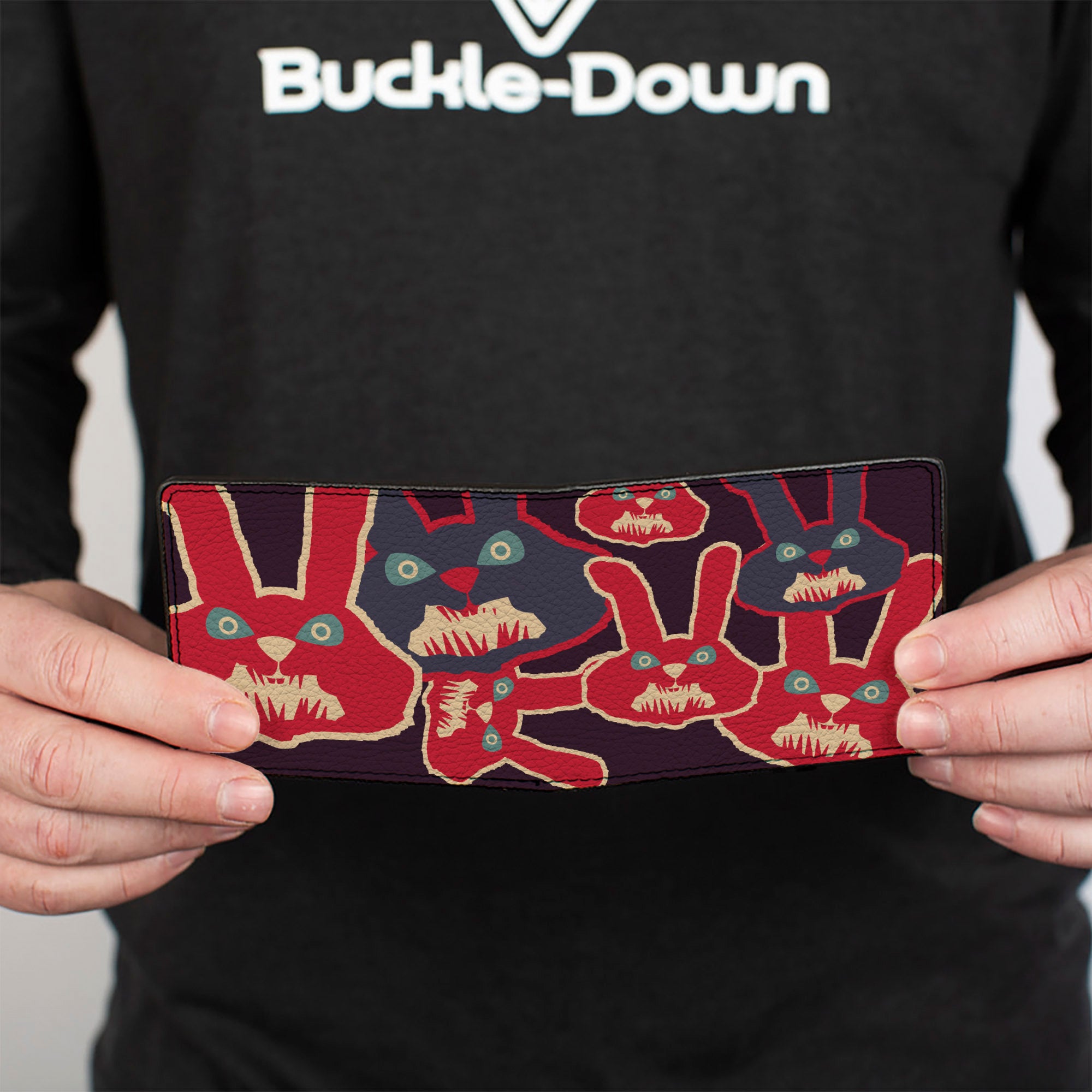 Bi-Fold Wallet - Angry Bunnies Purple Red Blue Bi-Fold Wallets Buckle-Down